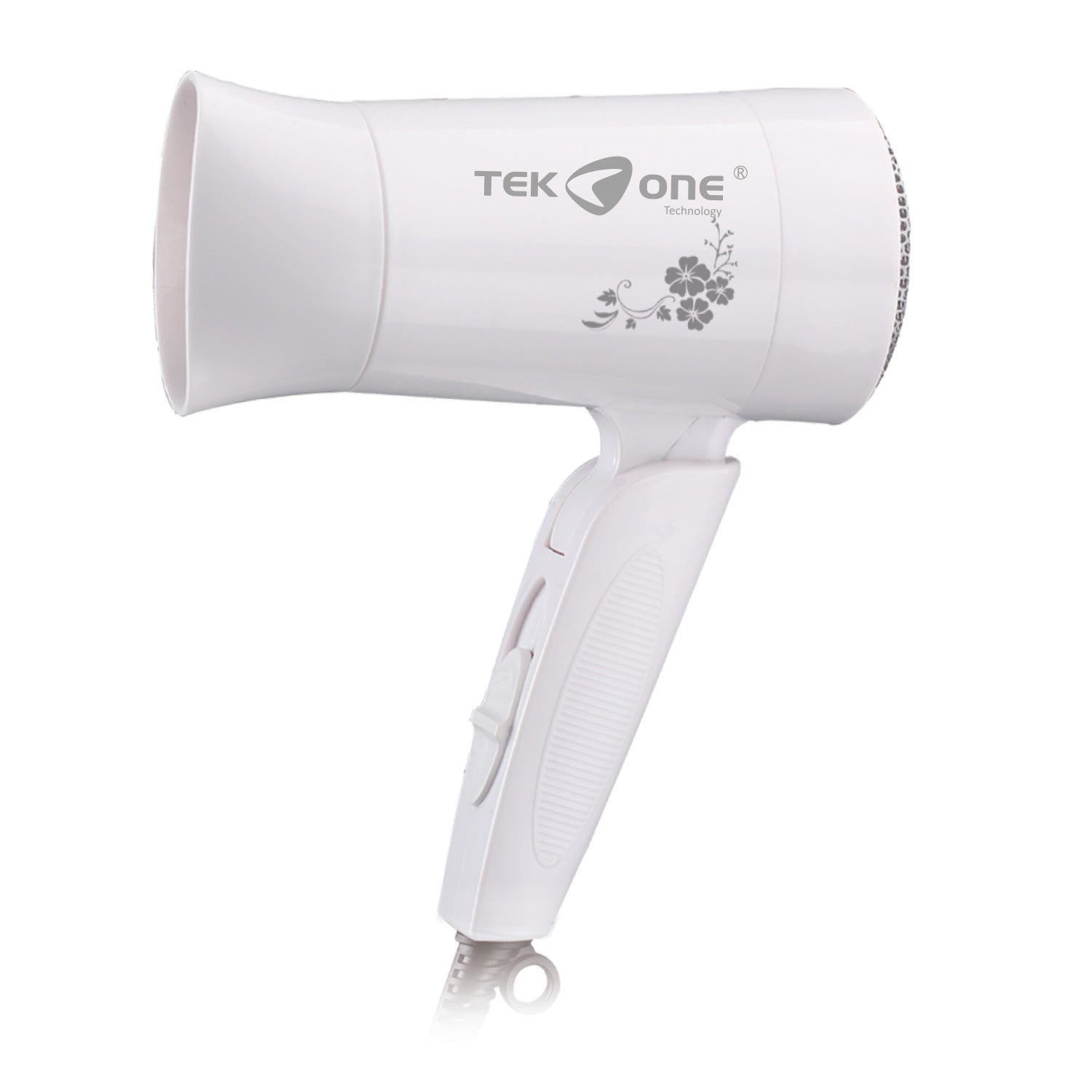TekOne Mini Asciugacapelli Professionale - 1800 Wind Power - Ultra Silenzioso bianco