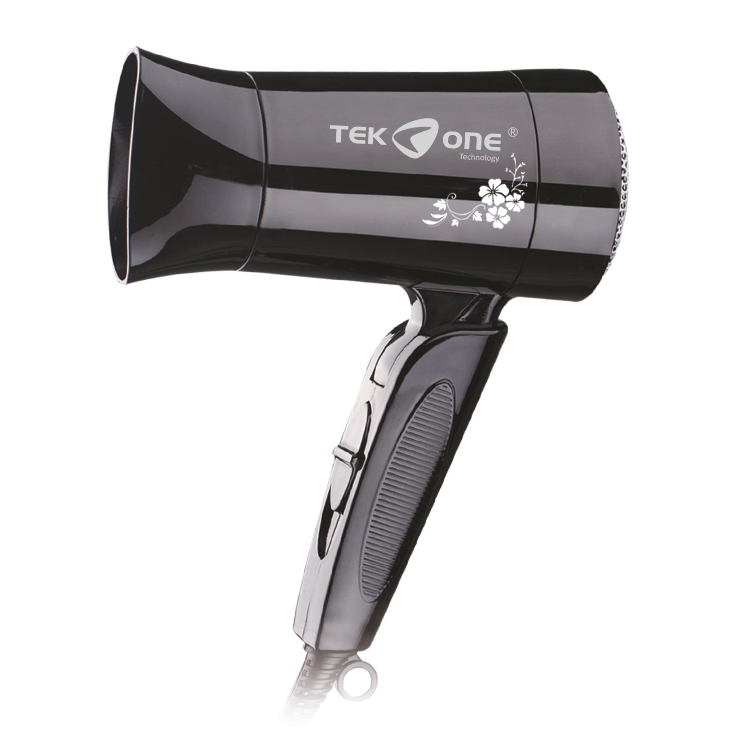 TekOne Mini Asciugacapelli Professionale - 1800 Wind Power - Ultra Silenzioso nero