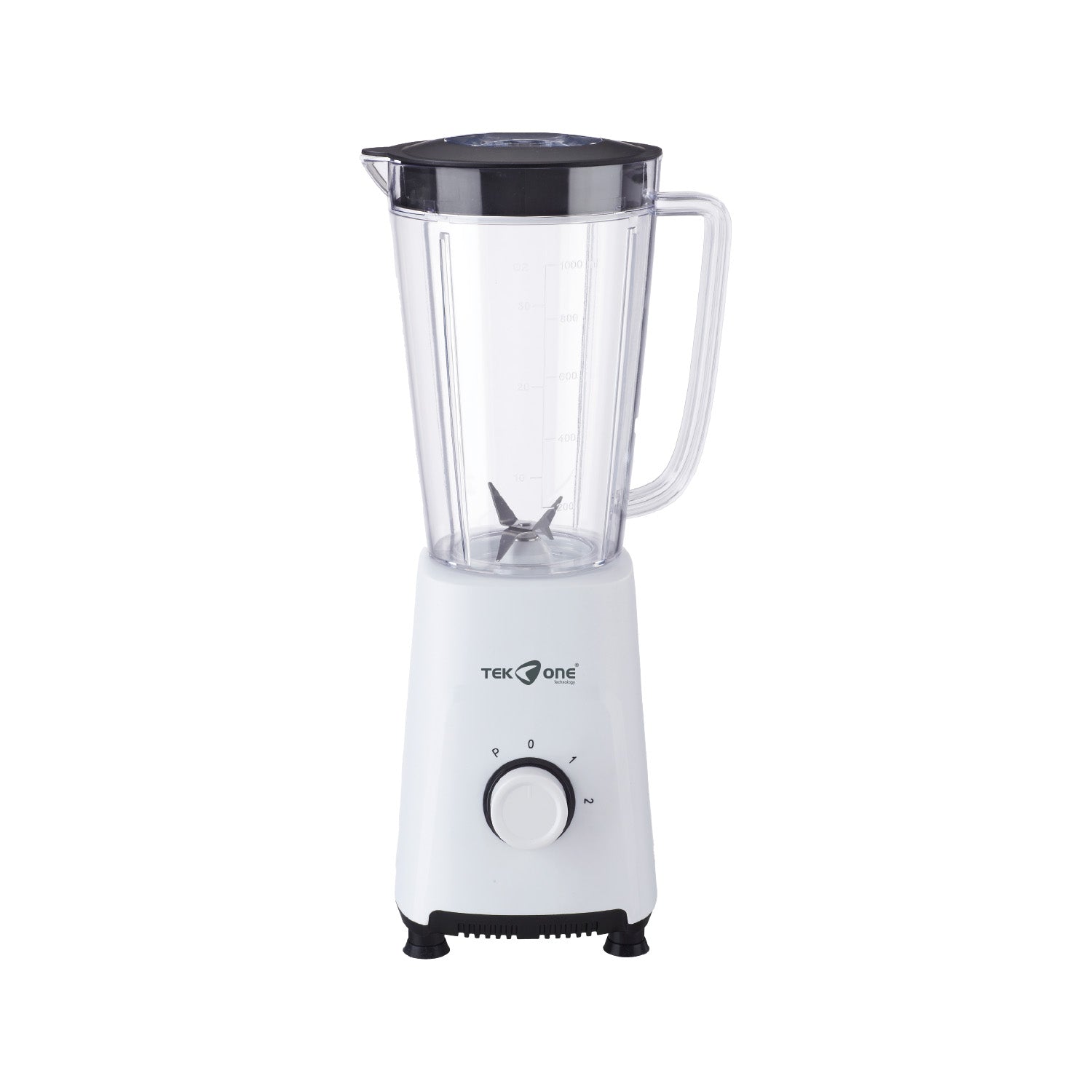 Frullatore Elettrico TekOne – 300W, 1L, Lame in Acciaio Inox, 3 Velocità bianco