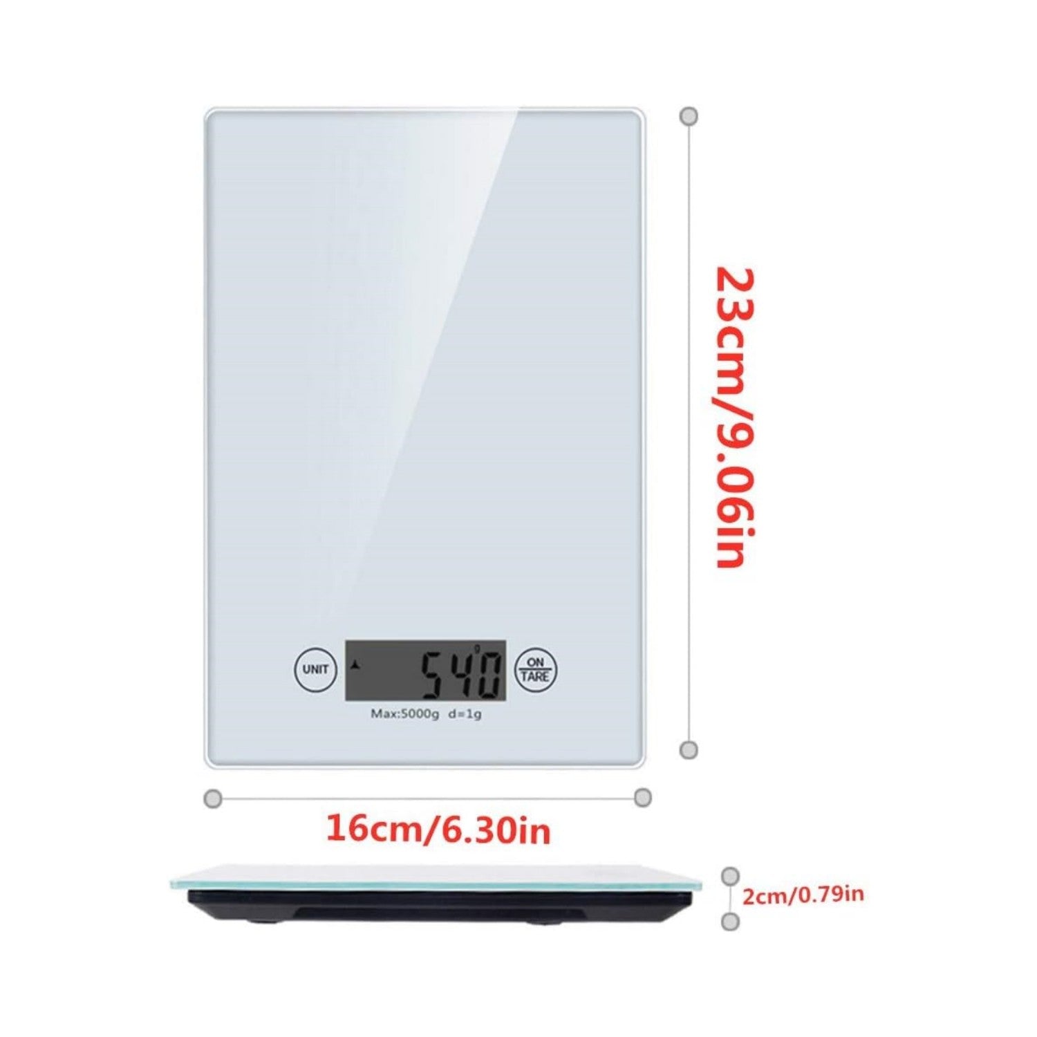 TekOne Bilancia da cucina digitale da 1g a 5kg bianco