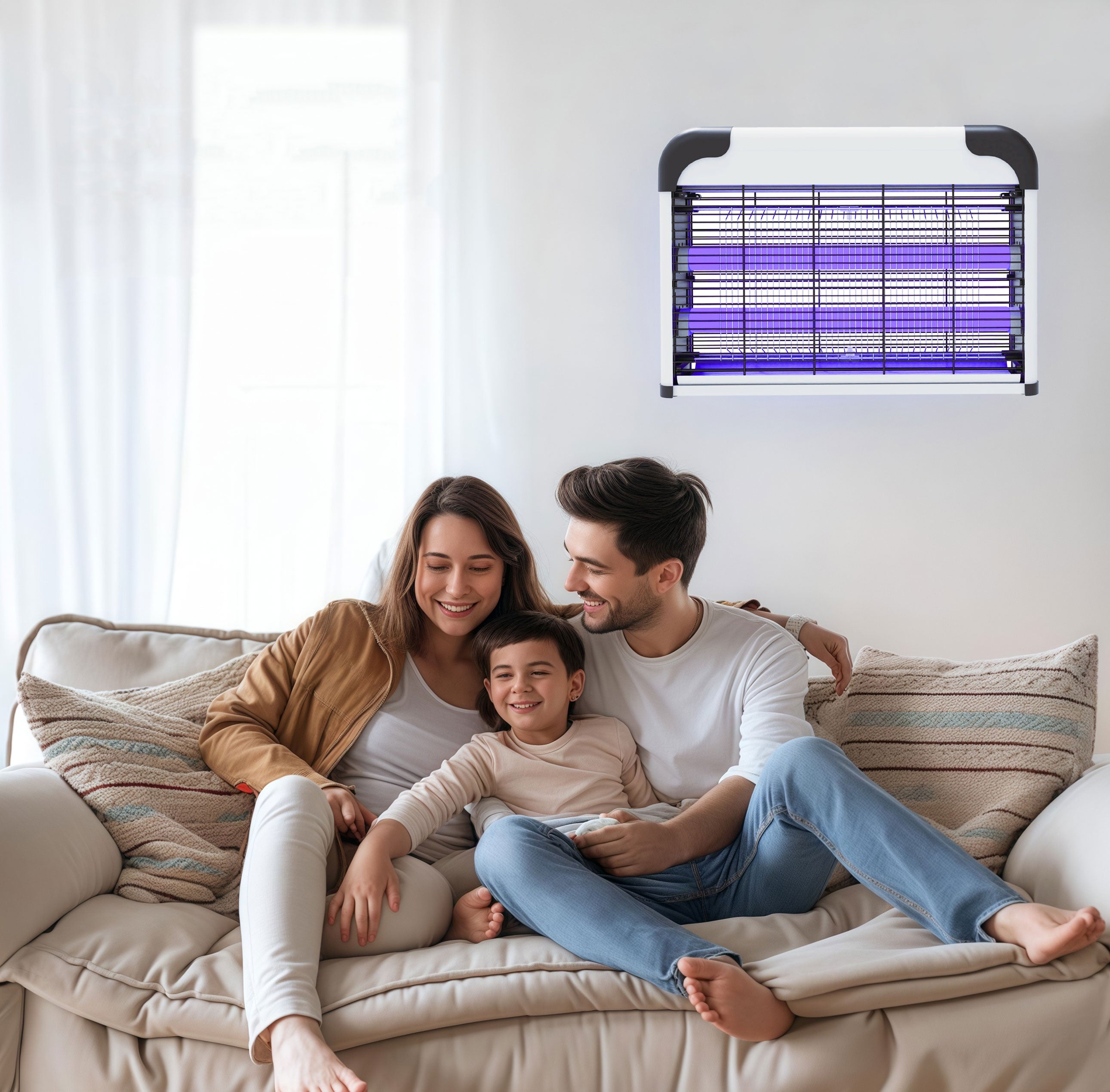 Tekone Lampada Insetticida Elettrica UV 20W per Interni – Raggio d'Azione 30m²