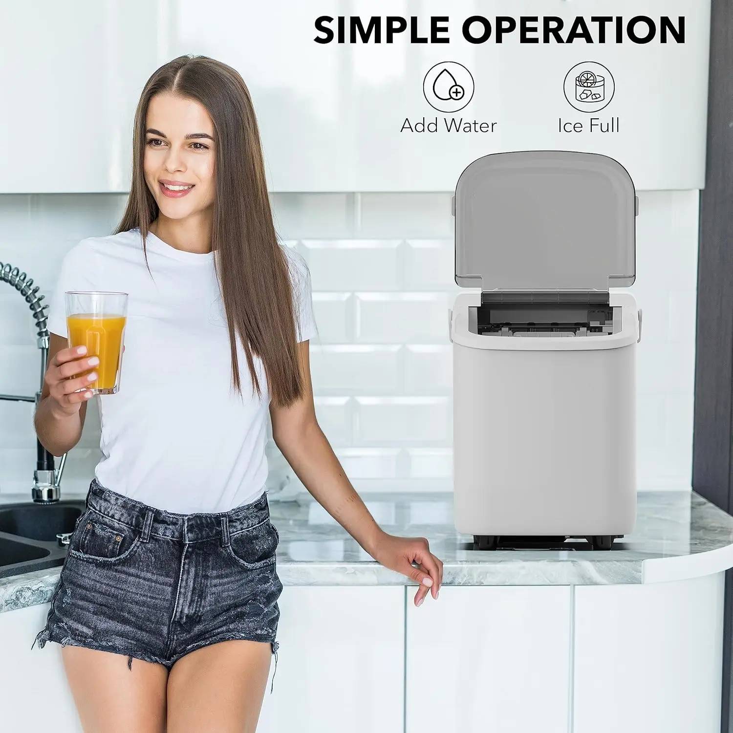 TekOne Macchina del ghiaccio portatile 12kg con autopulizia