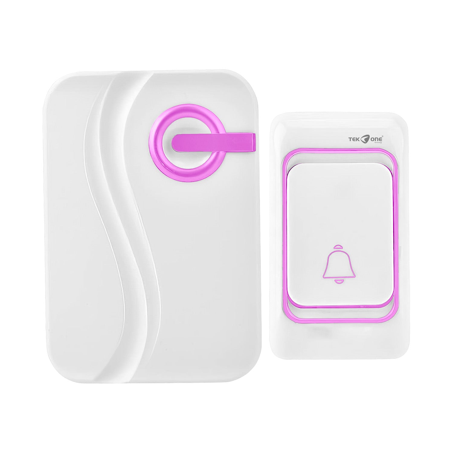TekOne Campanello Senza Fili con Alimentazione a Batterie rosa