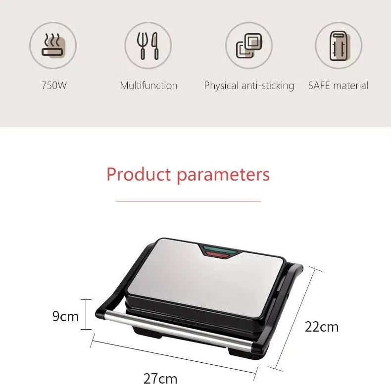 TekOne Tostapane e grill elettrico 1000W con rivestimento antiaderente