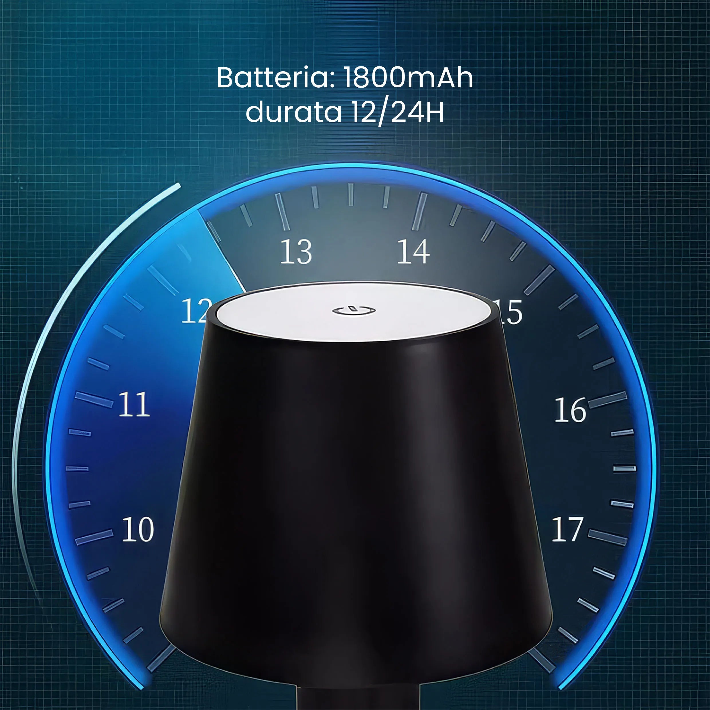 Lampada da Tavolo LED Touch Tekone TO-BL186 - Ricaricabile e Moderna (10x38 cm)