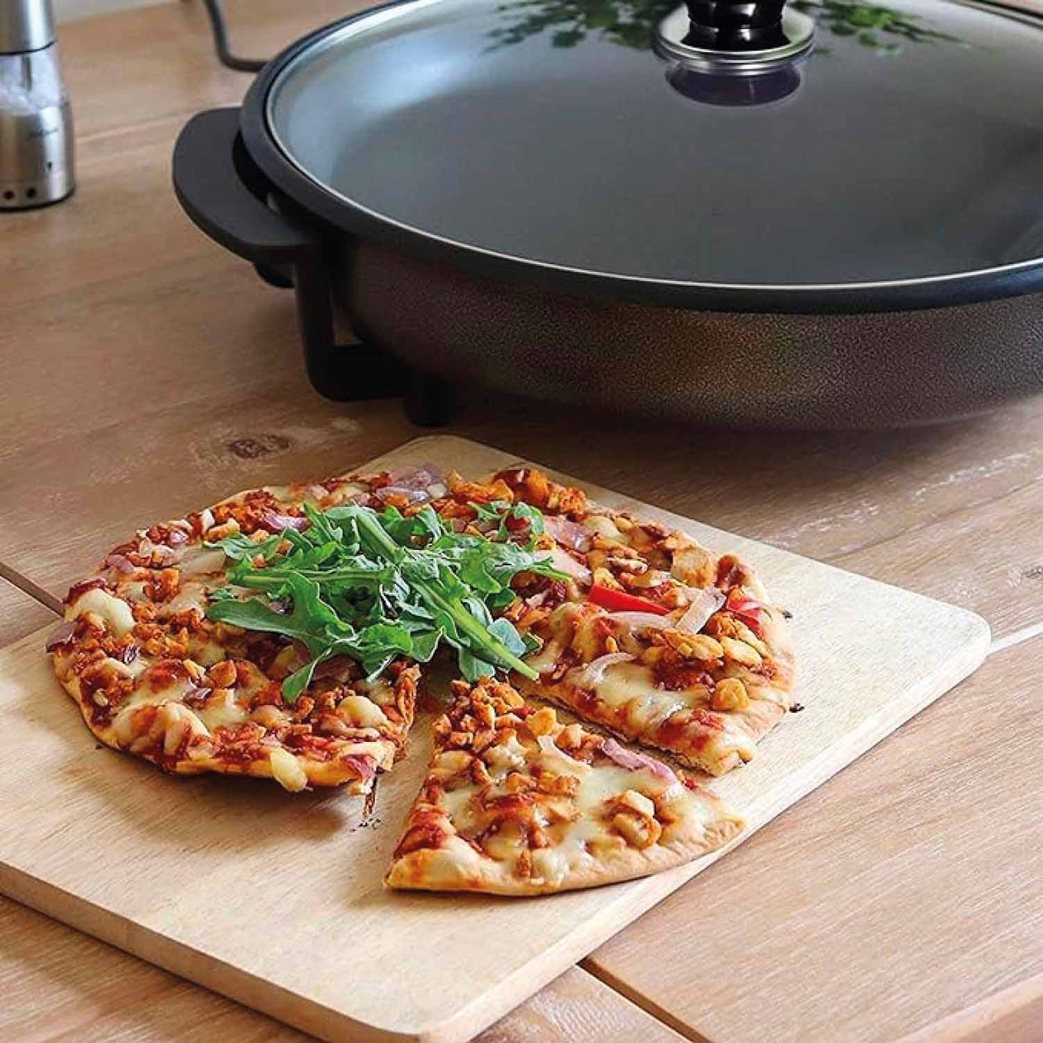 Tekone Padella Elettrica Antiaderente 1500W con Coperchio in Vetro Temperato – Regolazione di Temperatura, Ø30x32cm