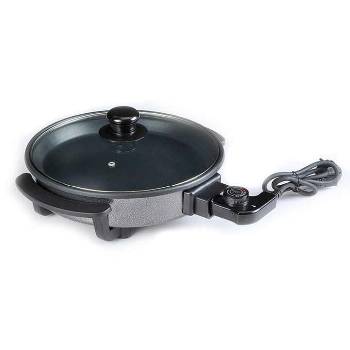 Tekone Padella Elettrica Antiaderente 1500W con Coperchio in Vetro Temperato – Regolazione di Temperatura, Ø30x32cm