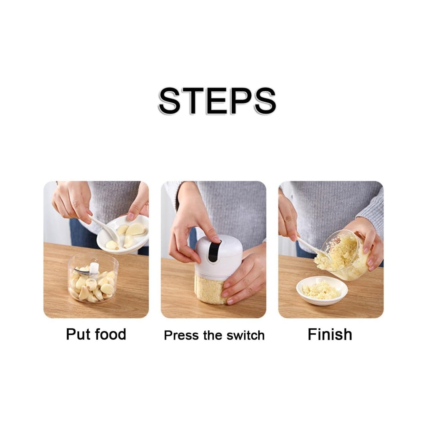 Tekone Mini Tritatutto Elettrico Ricaricabile – 250ml, Doppia Lama, Batteria 1200mAh, 23W