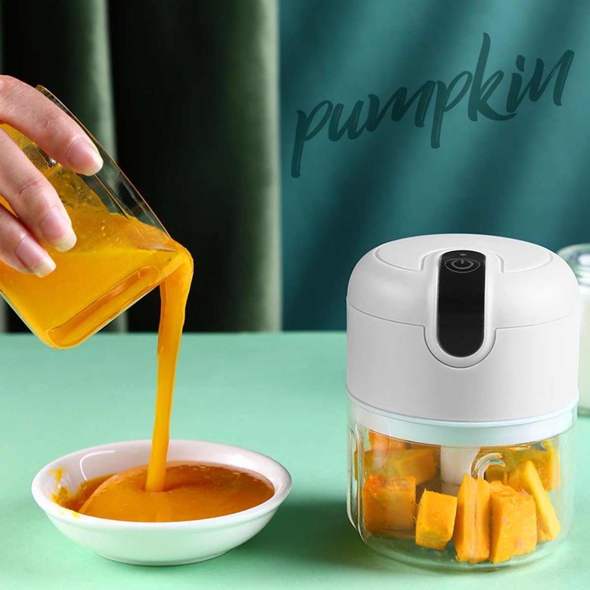 Tekone Mini Tritatutto Elettrico Ricaricabile – 250ml, Doppia Lama, Batteria 1200mAh, 23W