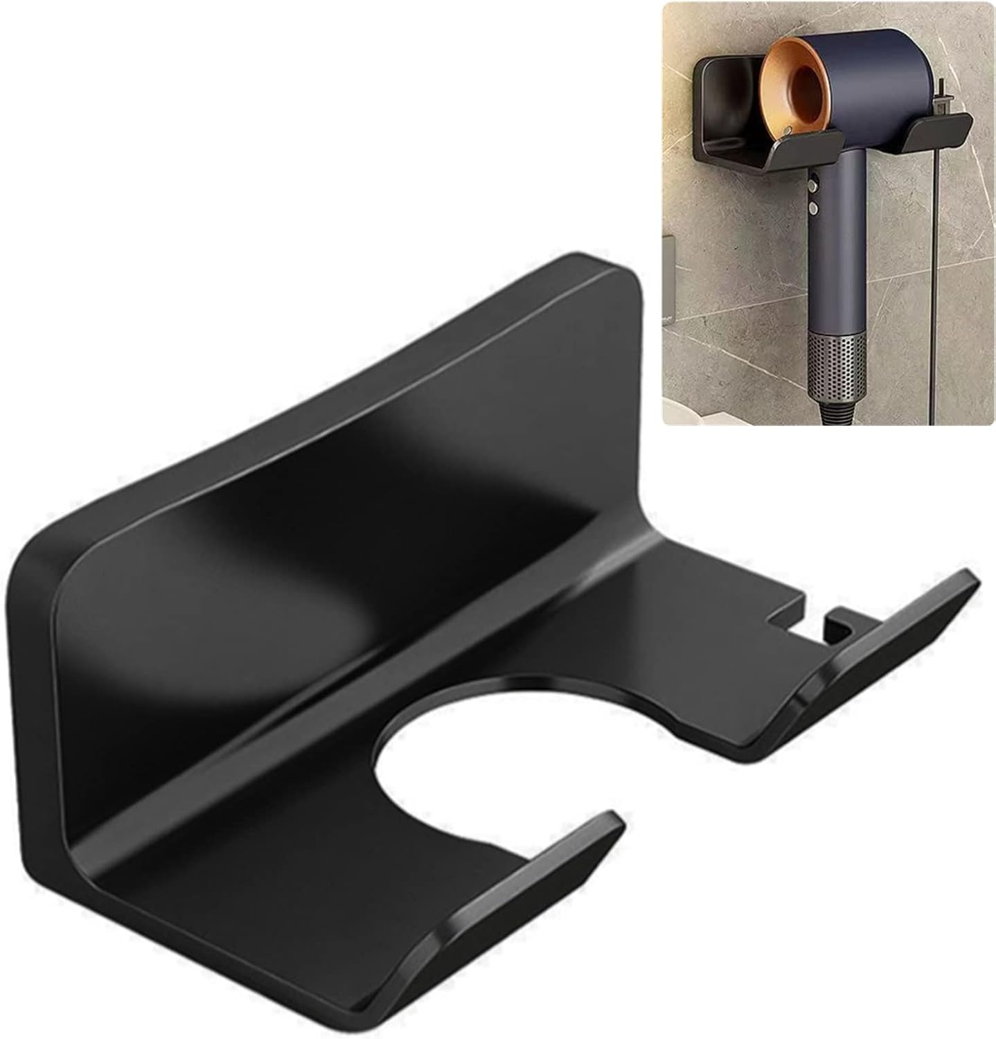 TekOne Supporto per Phon da Parete Senza Foratura con Slot per Spina