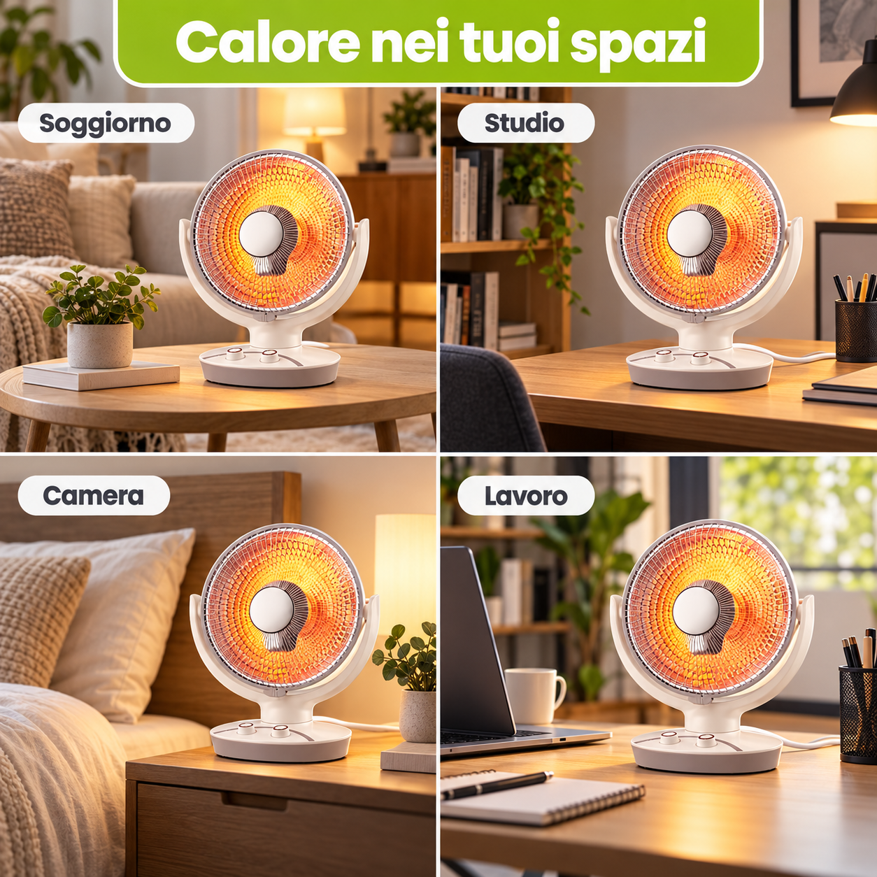 TekOne Stufa a Infrarossi in Fibra di Carbonio 1100W 2 Livelli