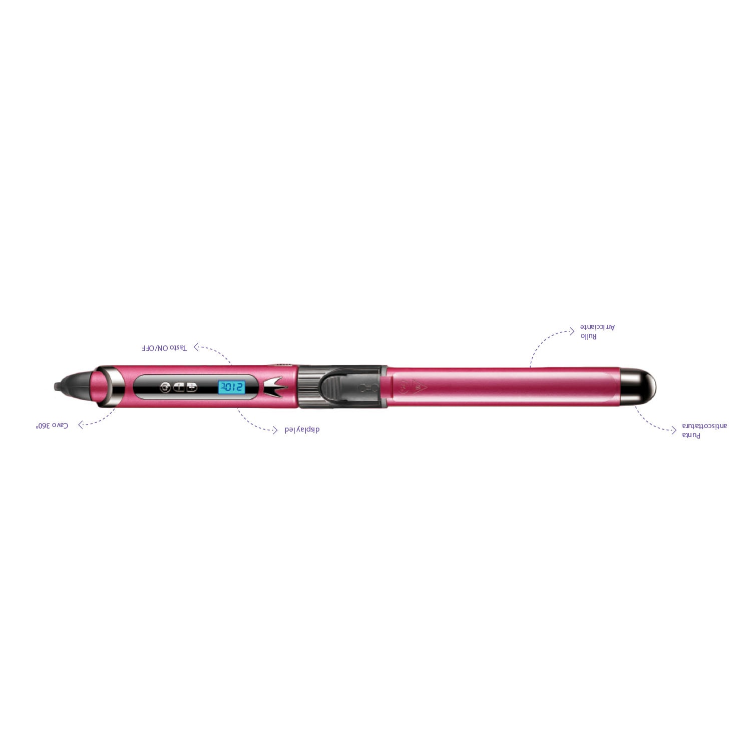 TekOne Piastra Arricciacapelli Professionale con Rullo PTC