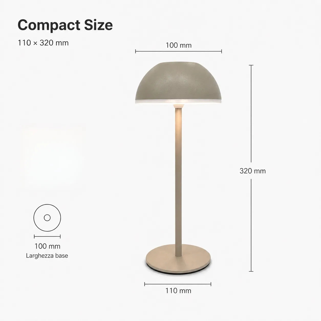 Tekone Lampada da Tavolo LED Ricaricabile Touch 3 Luci USB-C