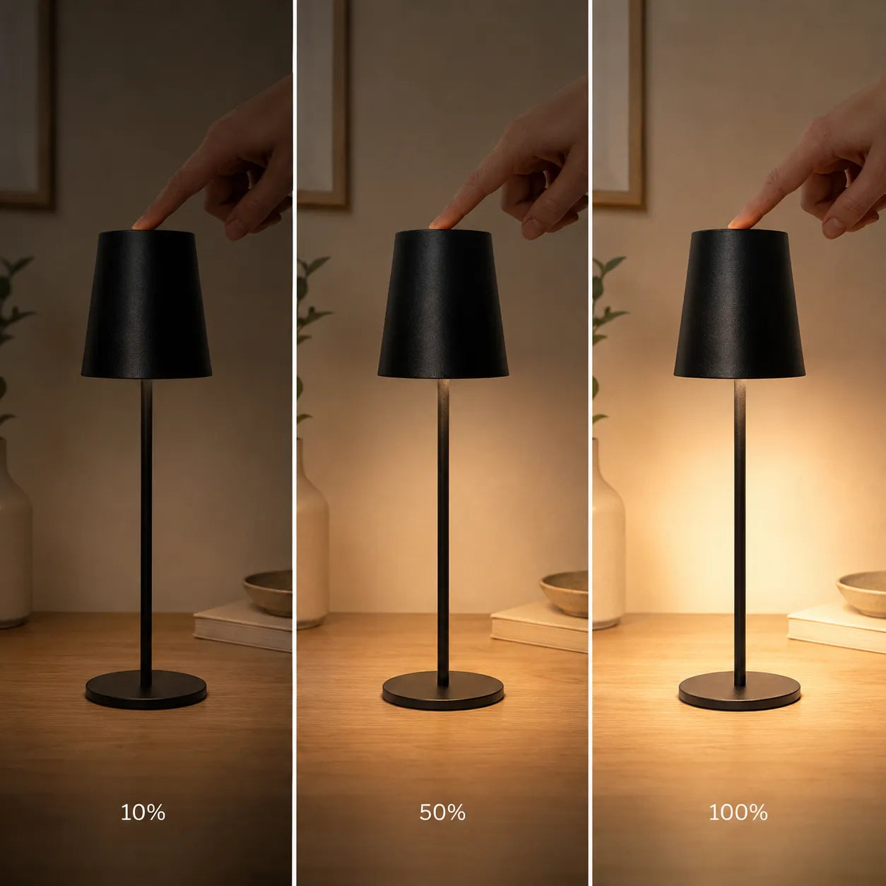 Tekone Lampada da Tavolo LED Ricaricabile Touch USB-C 2W 3 CCT