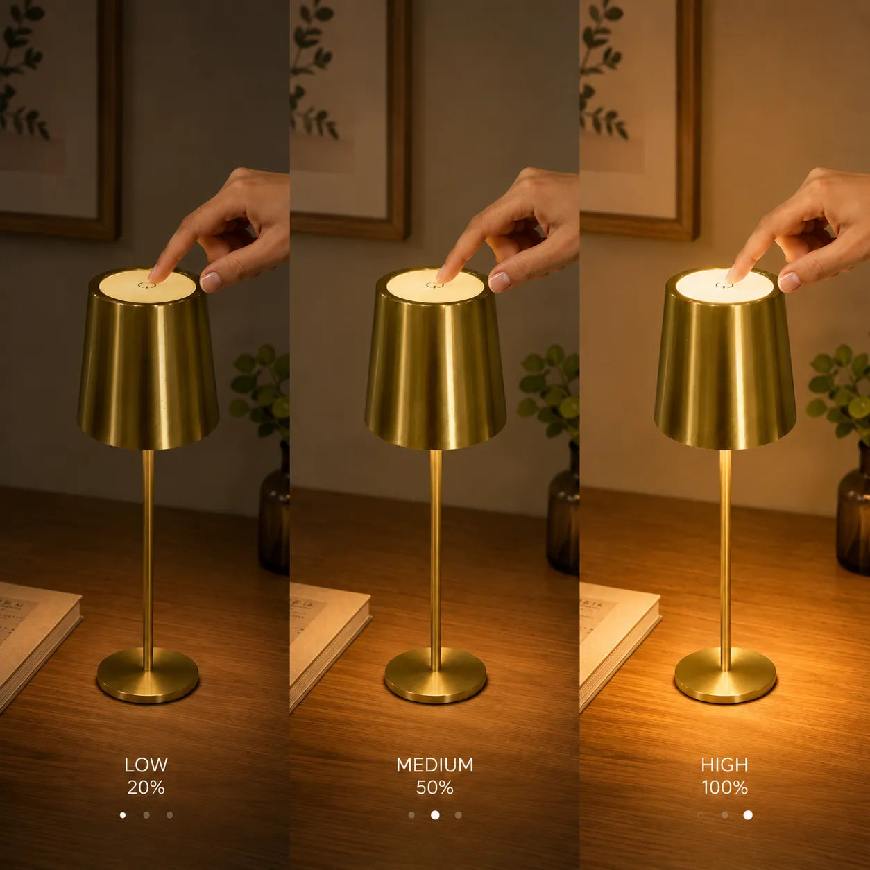 Tekone Lampada da Tavolo LED Ricaricabile Touch USB-C 2W 3 CCT