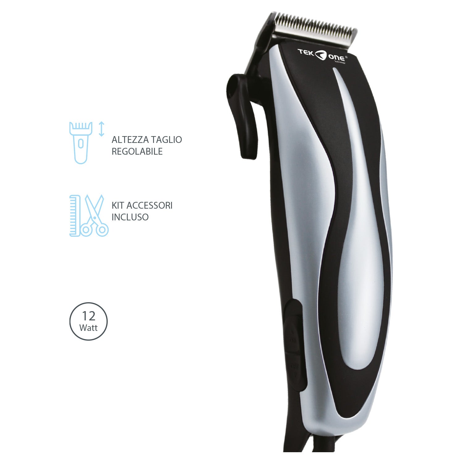 TekOne Tagliacapelli Professionale con Lame in Acciaio