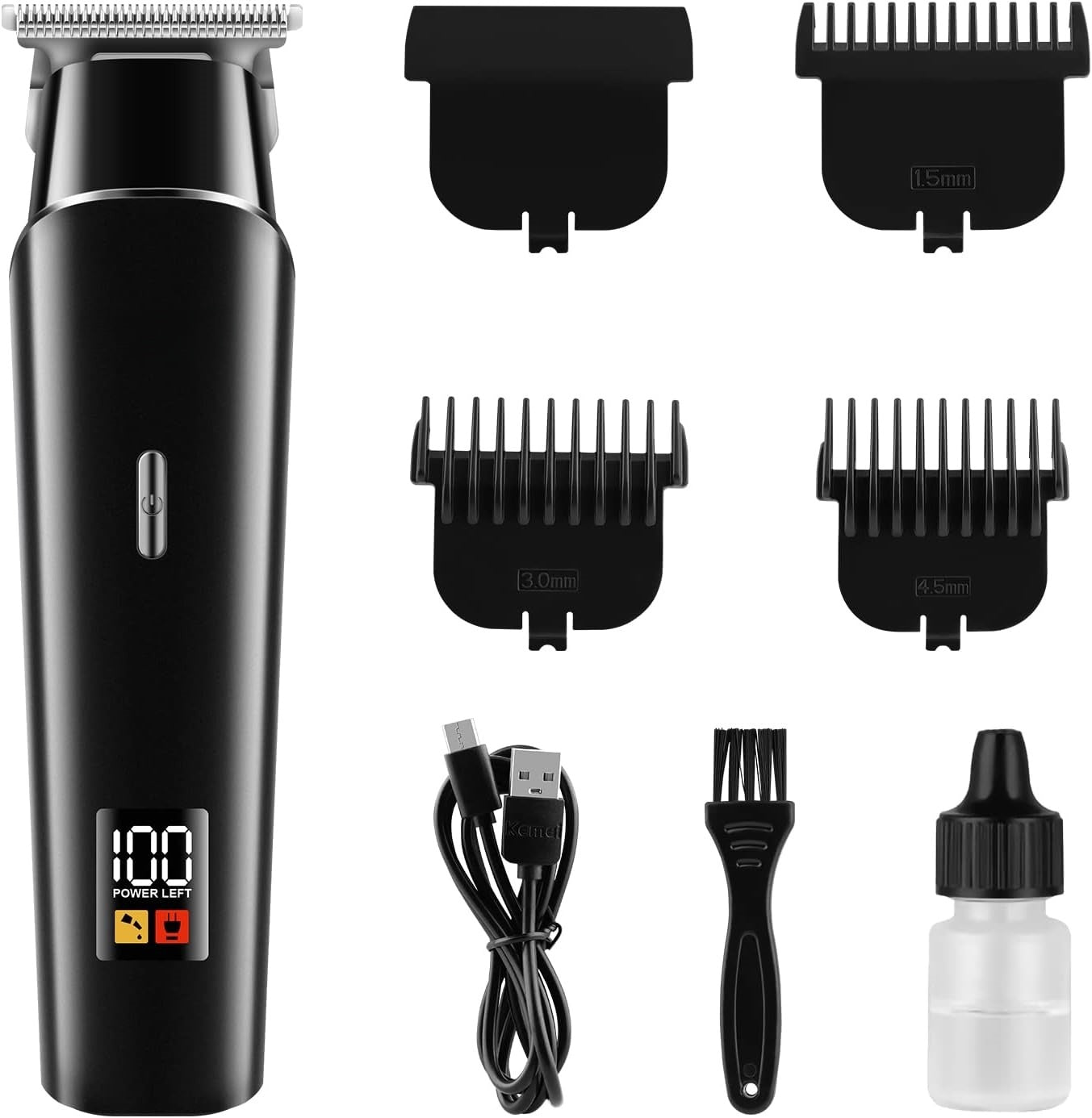 Tagliacapelli Ricaricabile TekOne – 210 Min Autonomia, Ricarica USB, Display LED