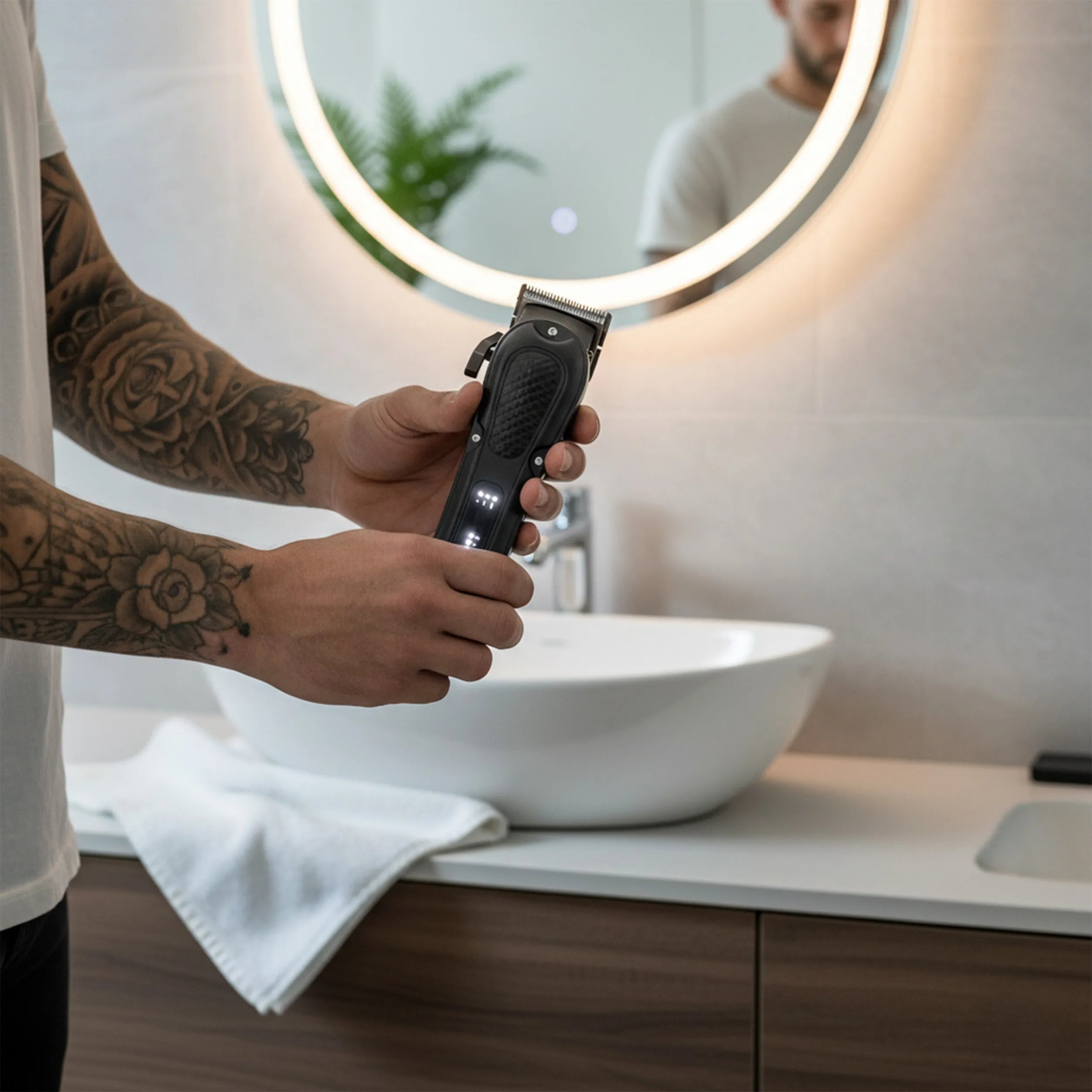 Tekone Tagliacapelli Professionale Ricaricabile con Display Digitale e 4 Pettini