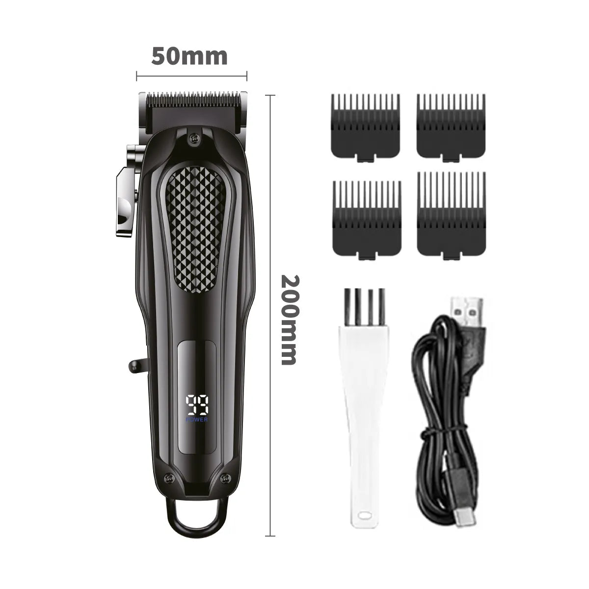 Tekone Tagliacapelli Professionale Ricaricabile con Display Digitale e 4 Pettini