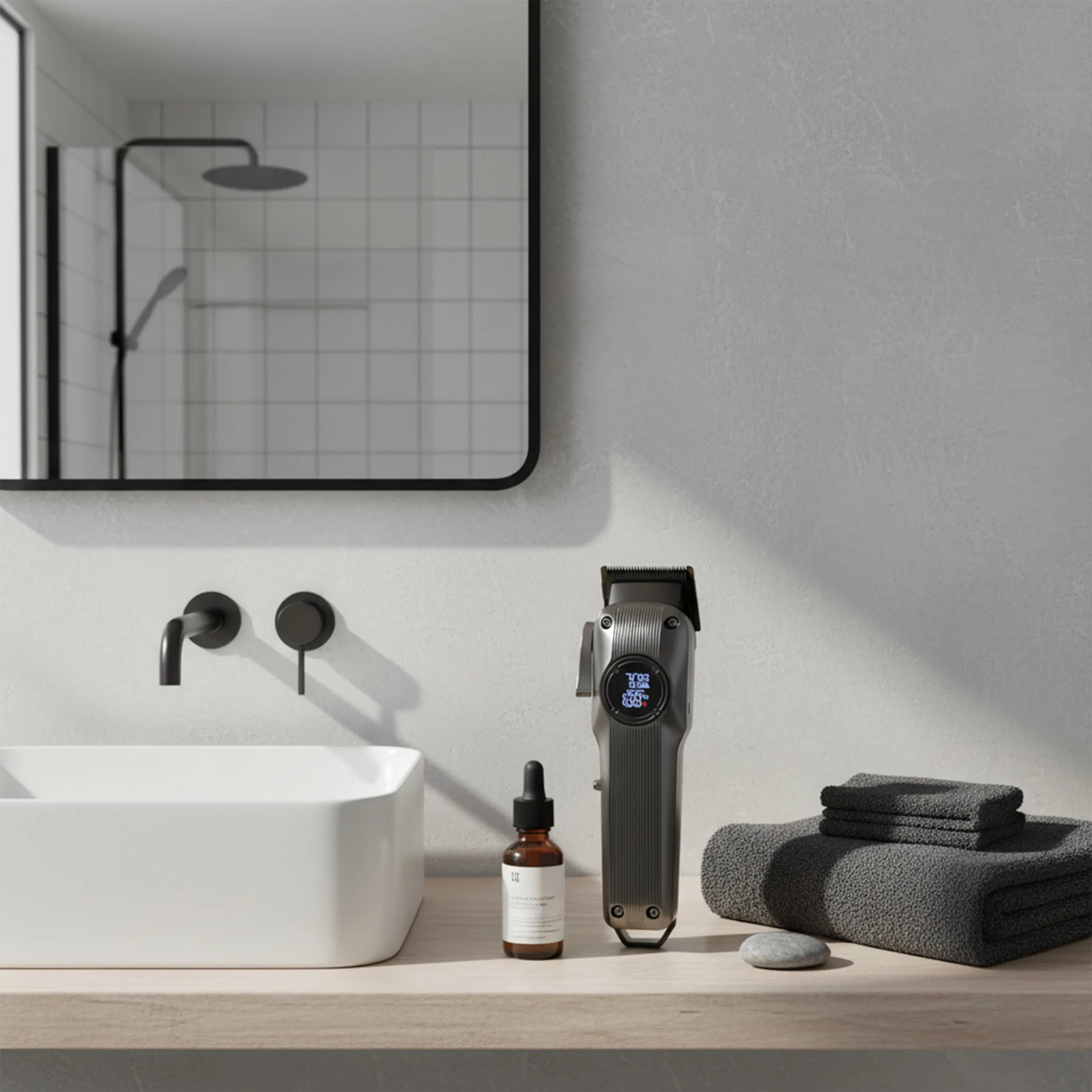 Tekone Tagliacapelli Professionale Ricaricabile con Display Digitale e 6 Pettini