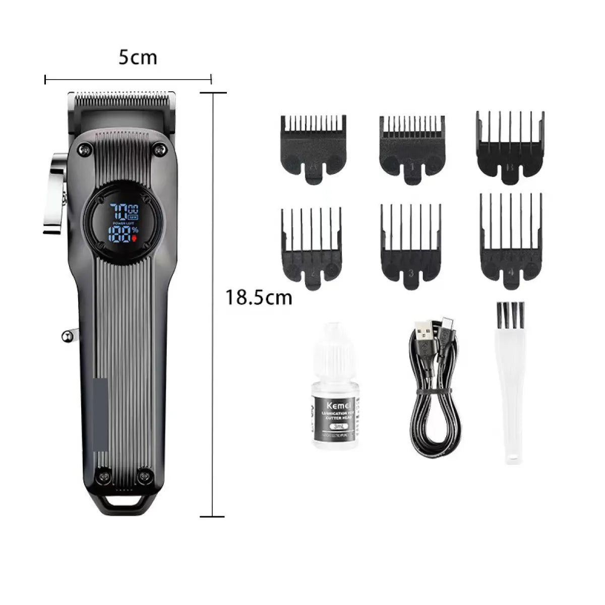 Tekone Tagliacapelli Professionale Ricaricabile con Display Digitale e 6 Pettini