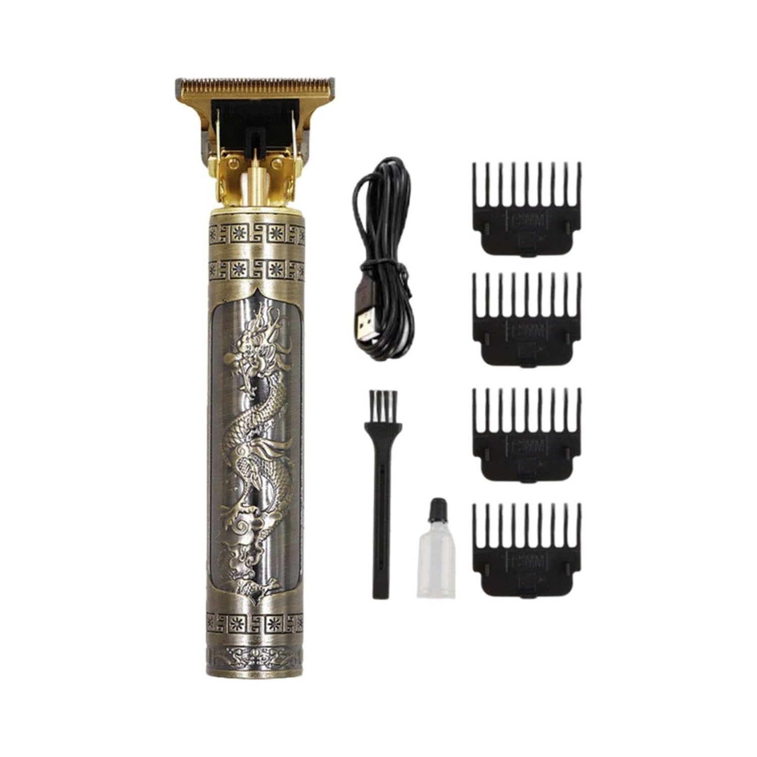 Tagliacapelli Regolabarba Ricaricabile TekOne con Design Dragone Inciso
