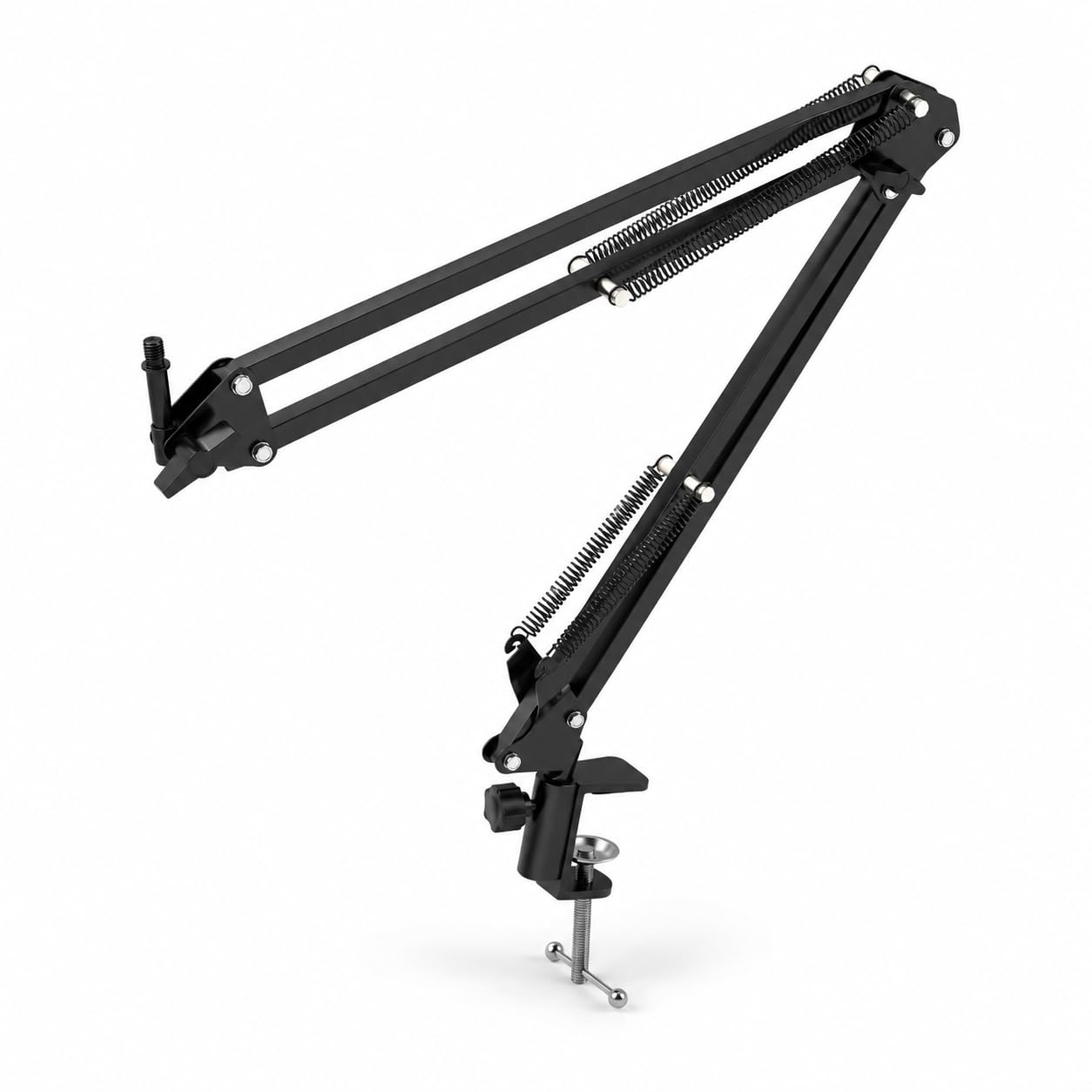 Braccio per Microfono Snodato da Tavolo, Portata 2 kg, Morsetto, 90 cm