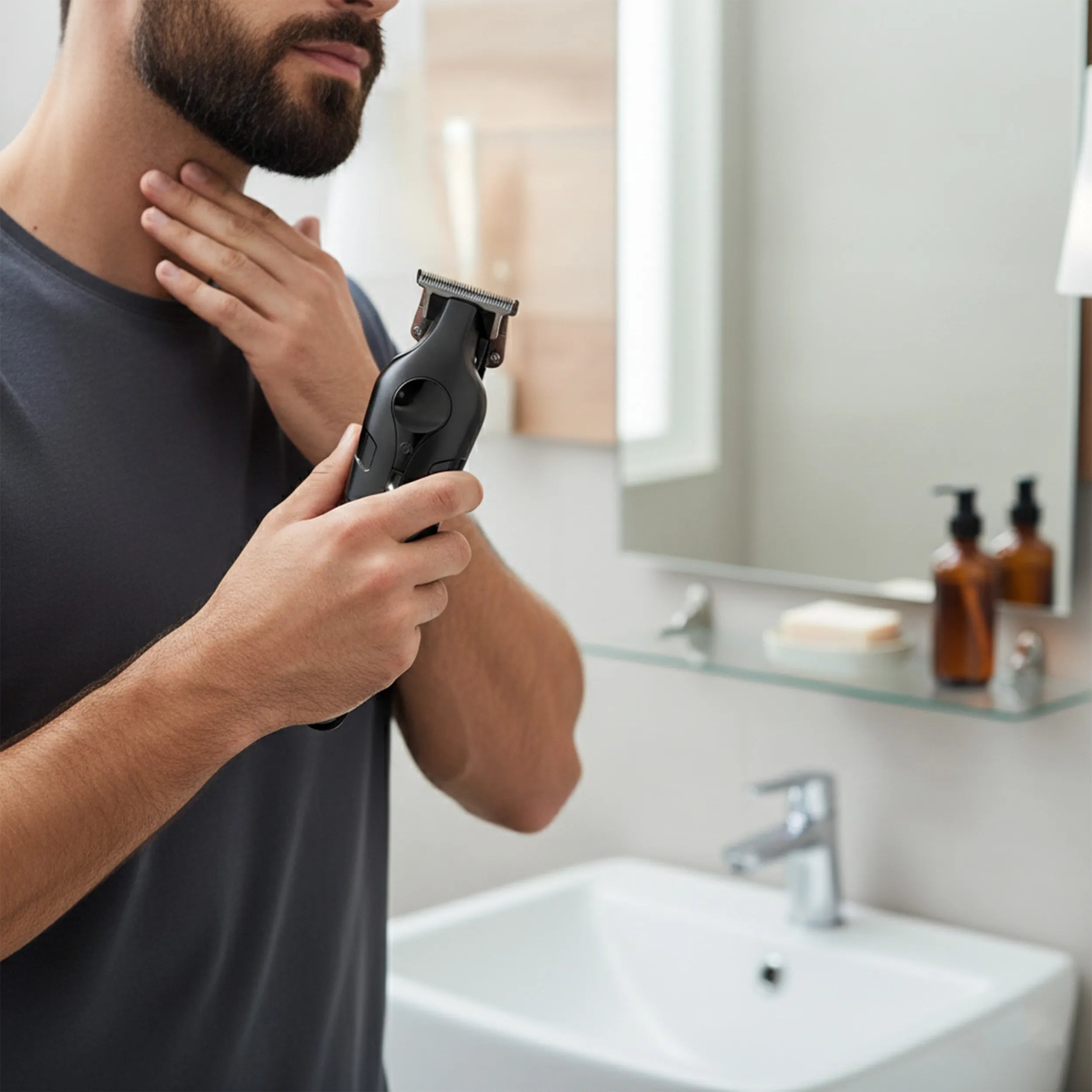 Tekone Tagliacapelli Professionale Ricaricabile con Lama in Acciaio e 4 Pettini