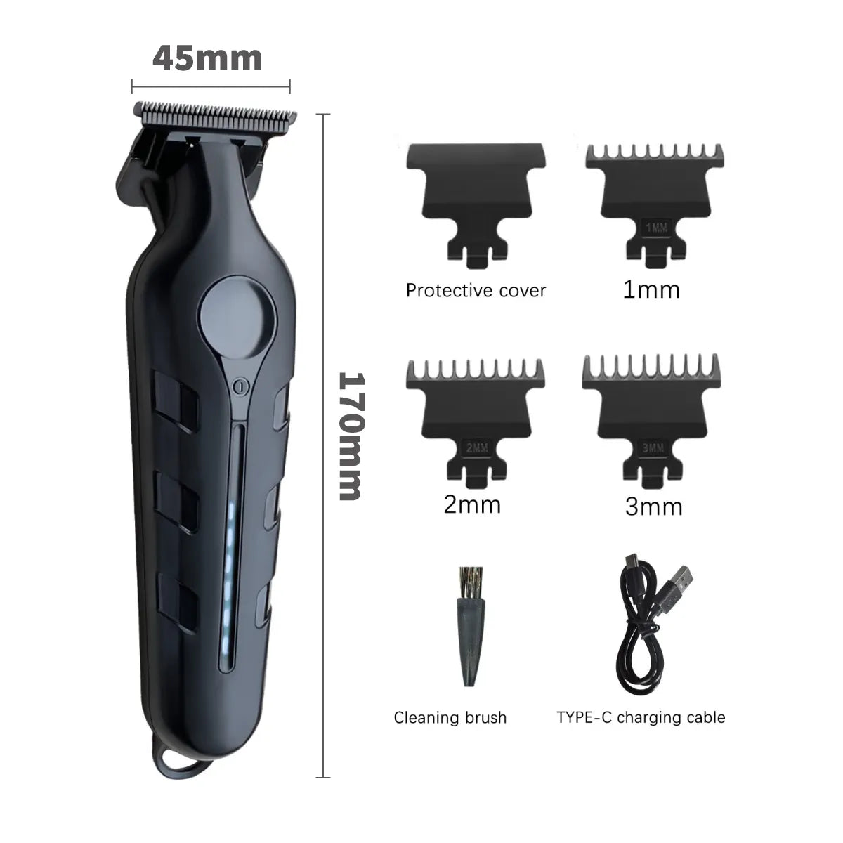 Tekone Tagliacapelli Professionale Ricaricabile con Lama in Acciaio e 4 Pettini