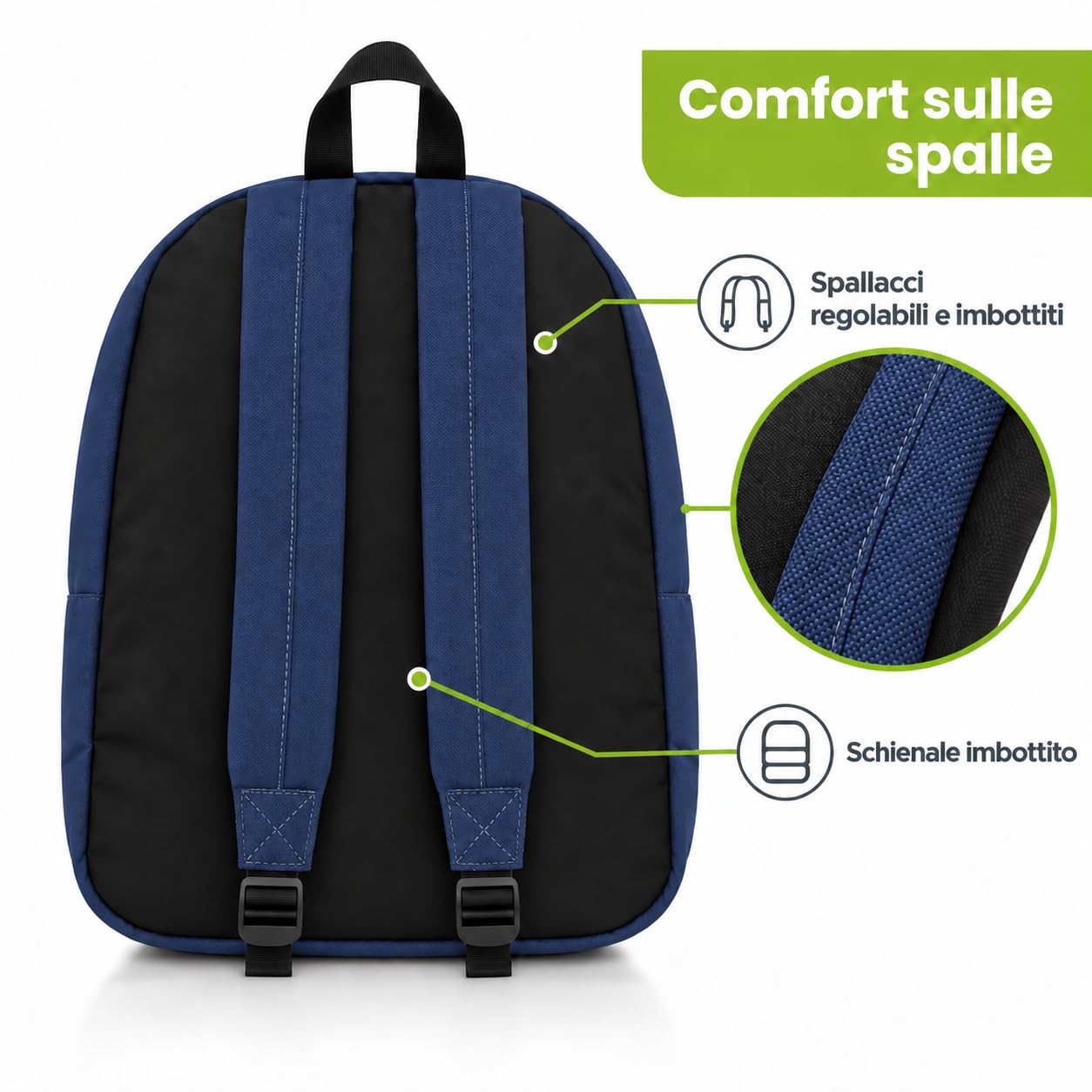 Zaino 20L Multifunzione in Poliestere 600D con Spallacci Imbottiti, Grigio
