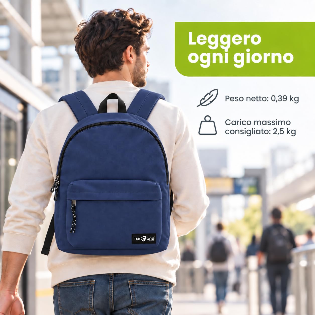 Zaino 20L Multifunzione in Poliestere 600D con Spallacci Imbottiti, Grigio