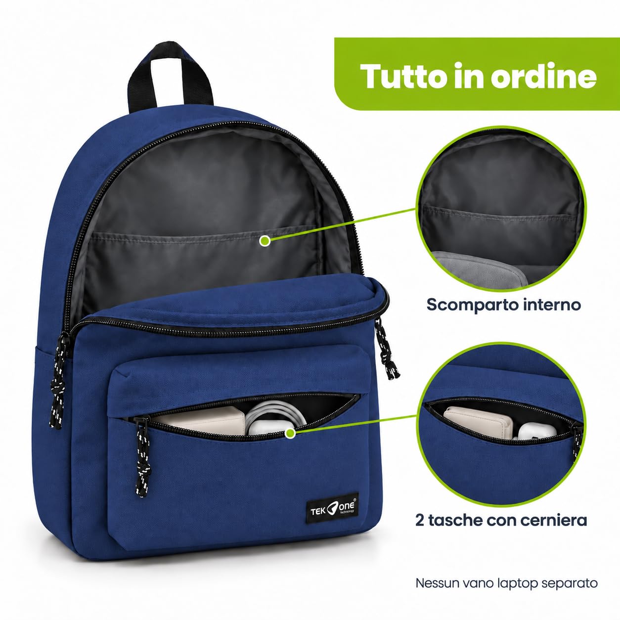 Zaino 20L Multifunzione in Poliestere 600D con Spallacci Imbottiti, Grigio