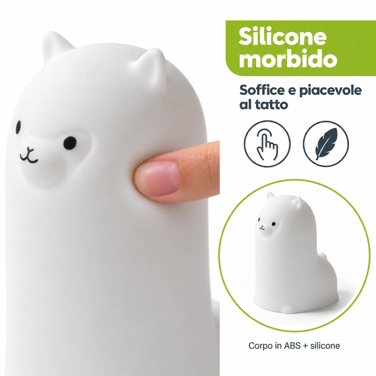 Lampada Notturna LED RGB  in Silicone, Ricaricabile USB