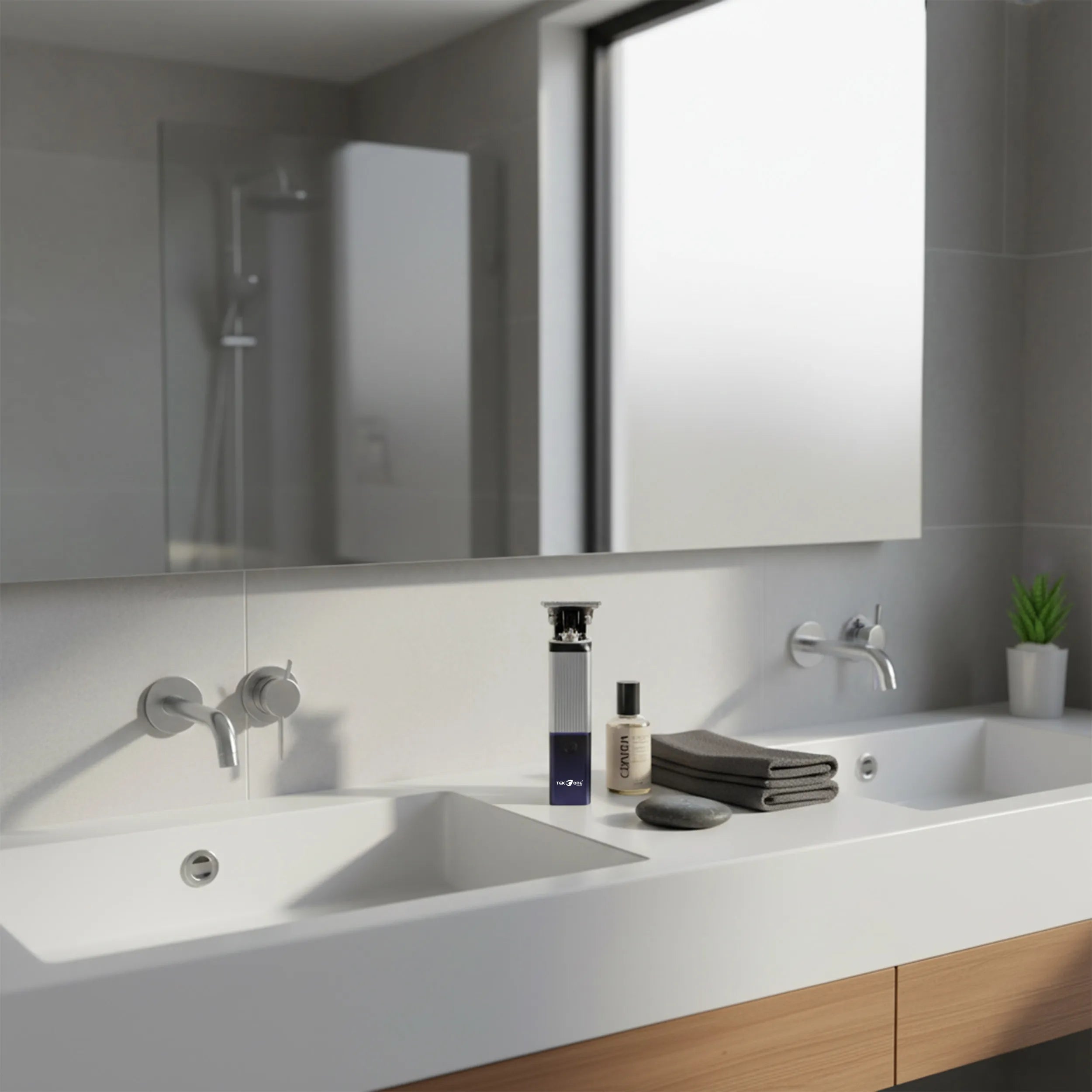 Tekone Rasoio Elettrico Ricaricabile 2 in 1 con Trimmer Naso e USB-C