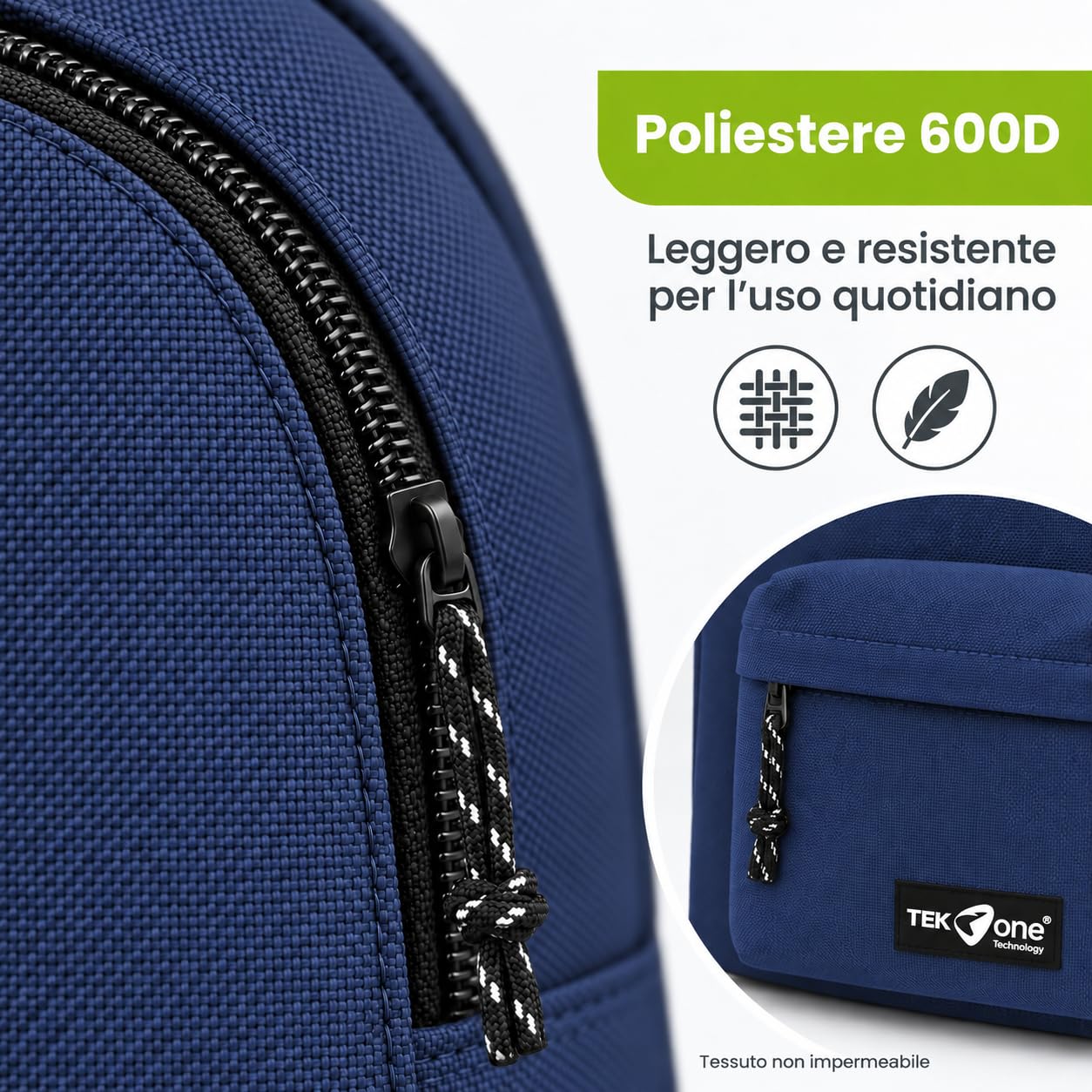 Zaino 20L Multifunzione in Poliestere 600D con Spallacci Imbottiti, Grigio