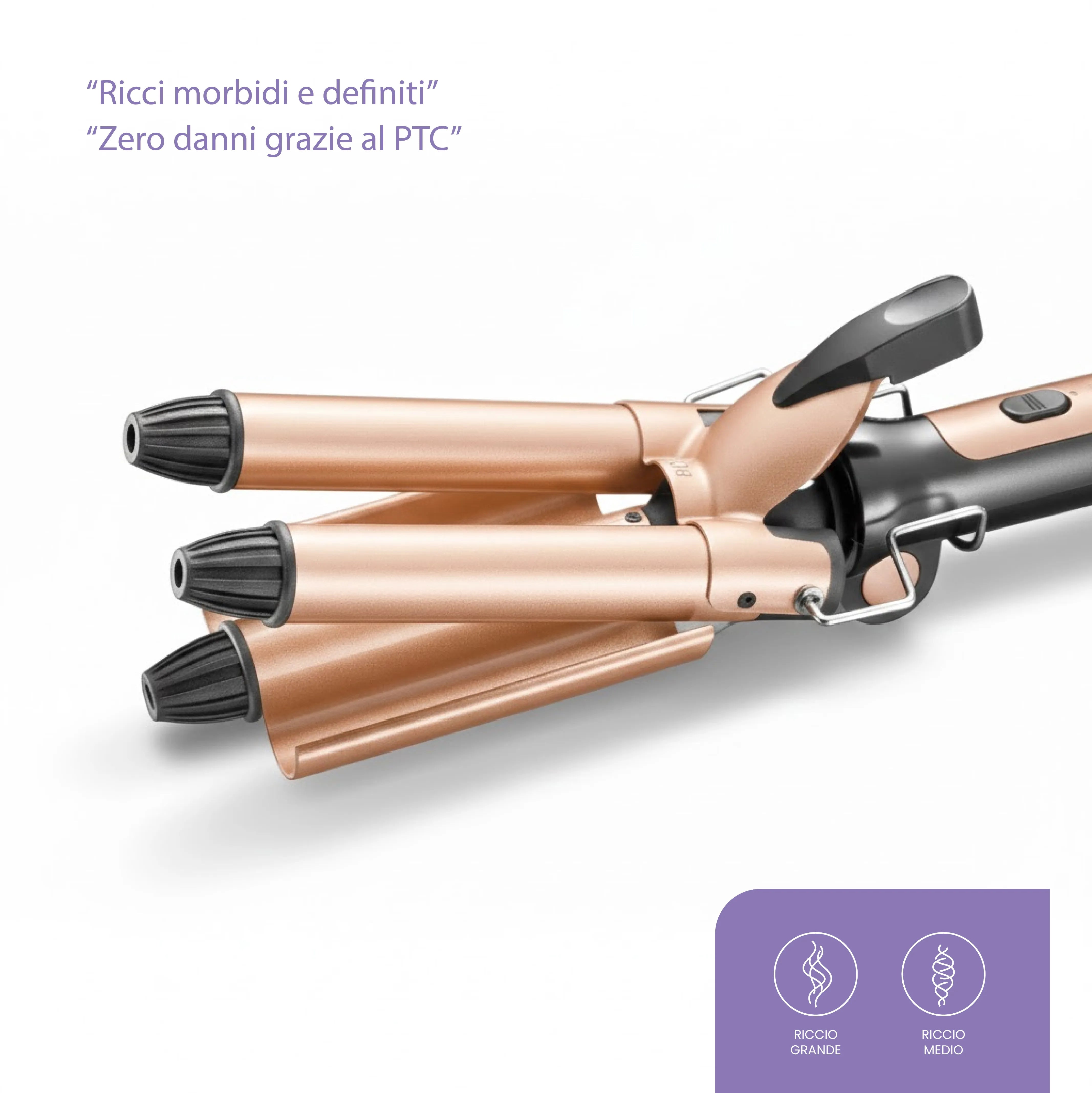 Tekone Arricciacapelli Professionale 90W con 4 Temperature e Tecnologia PTC