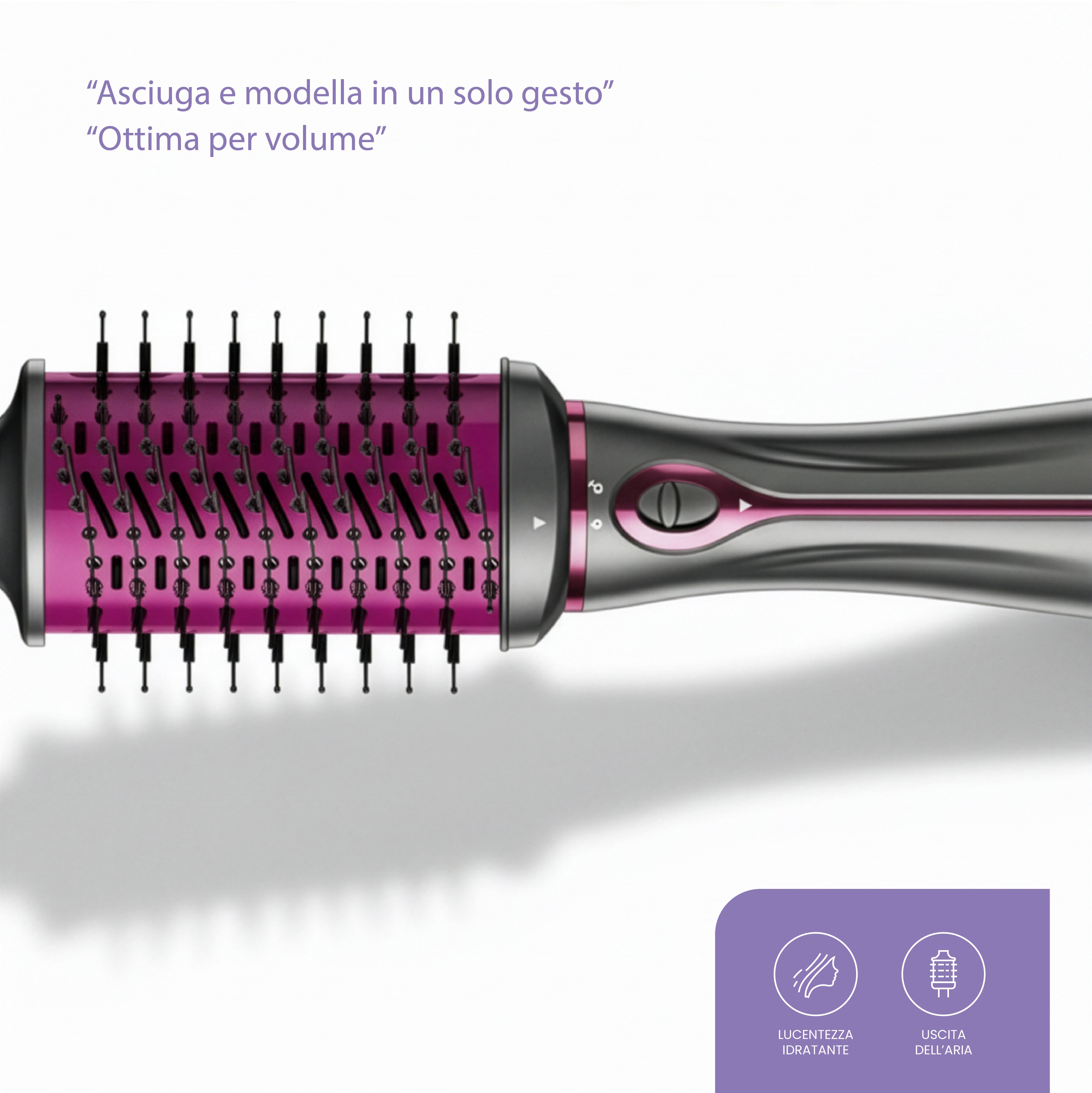 Tekone Spazzola Asciugacapelli 1200W con Aria Calda/Fredda e 4 Temperature