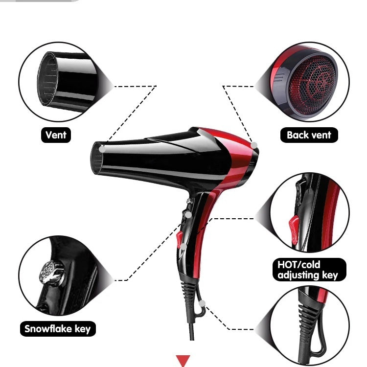 TekOne Asciugacapelli Professionale 2 in 1 - 220V, 50Hz, con Beccuccio