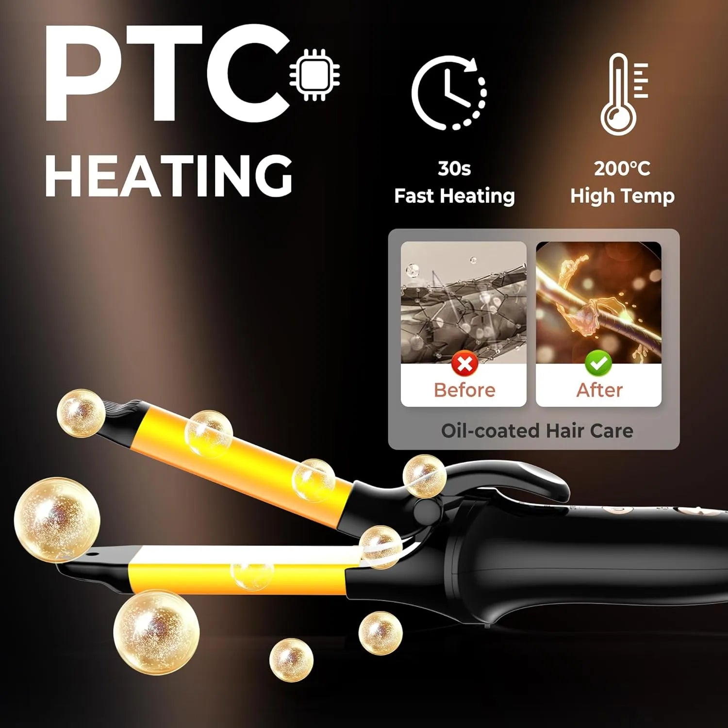 Arricciacapelli Ricaricabile Tekone AE-520 32W con Batteria al Litio e Controllo Temperatura