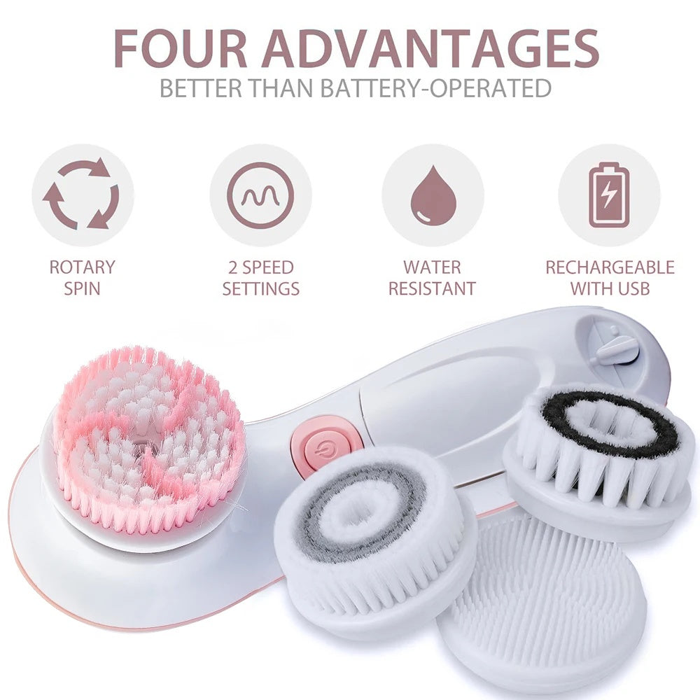 TekOne Spazzola Massaggiante 5 in 1 - Pulizia Viso e Corpo