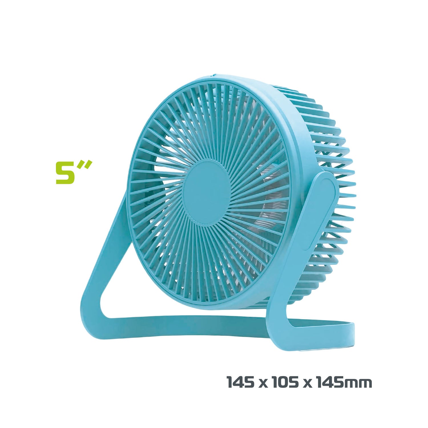 TekOne Mini Ventilatore USB 360° Portatile, 3 Misure Disponibili, Ricaricabile DC 5V in ABS/PP