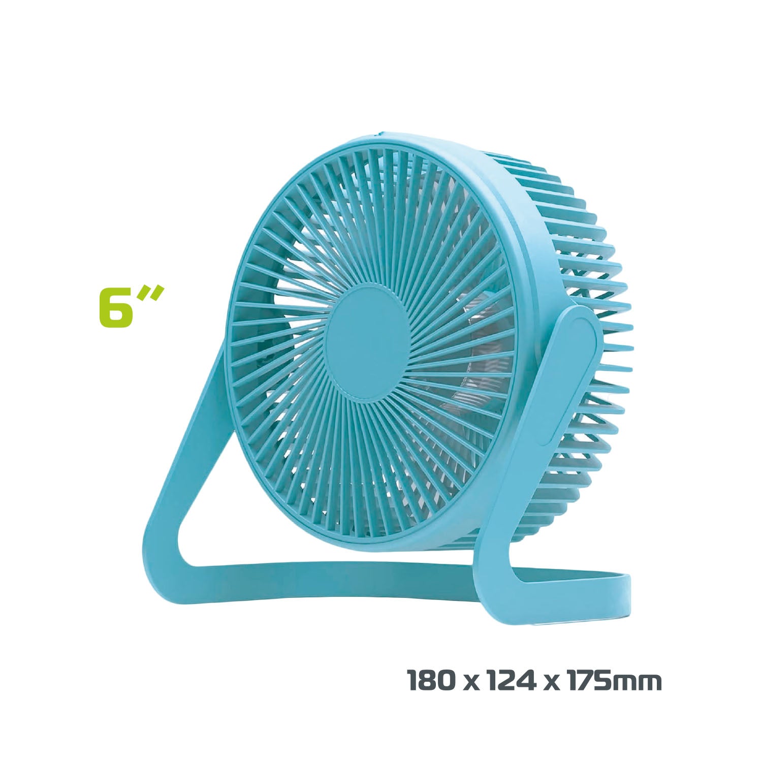 TekOne Mini Ventilatore USB 360° Portatile, 3 Misure Disponibili, Ricaricabile DC 5V in ABS/PP