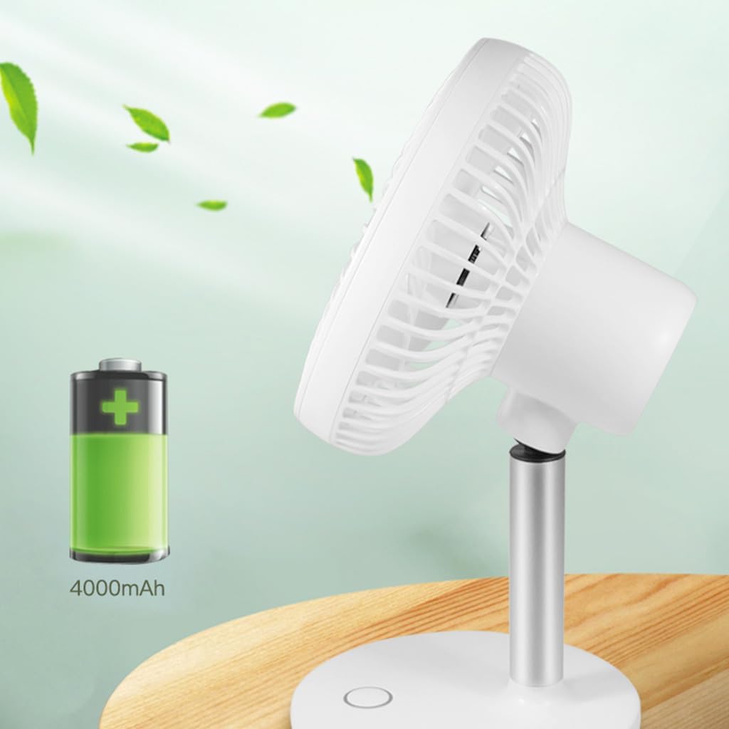 TekOne Mini Ventilatore USB Silenzioso con Batteria 2000mAh, 3 Velocità e Oscillazione 90° – Wireless e Portatile