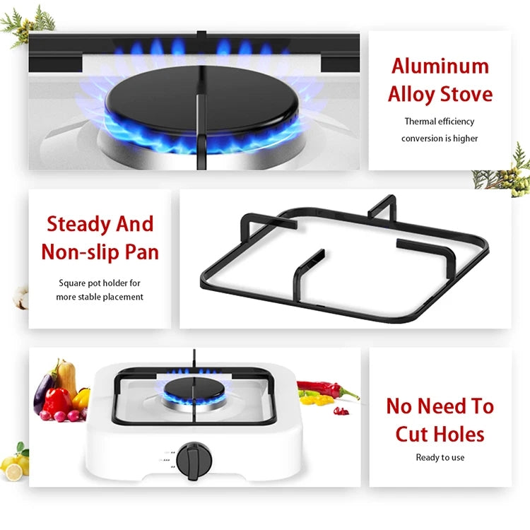 Fornello a gas portatile 2,2kW con pannello smerigliato e accensione manuale