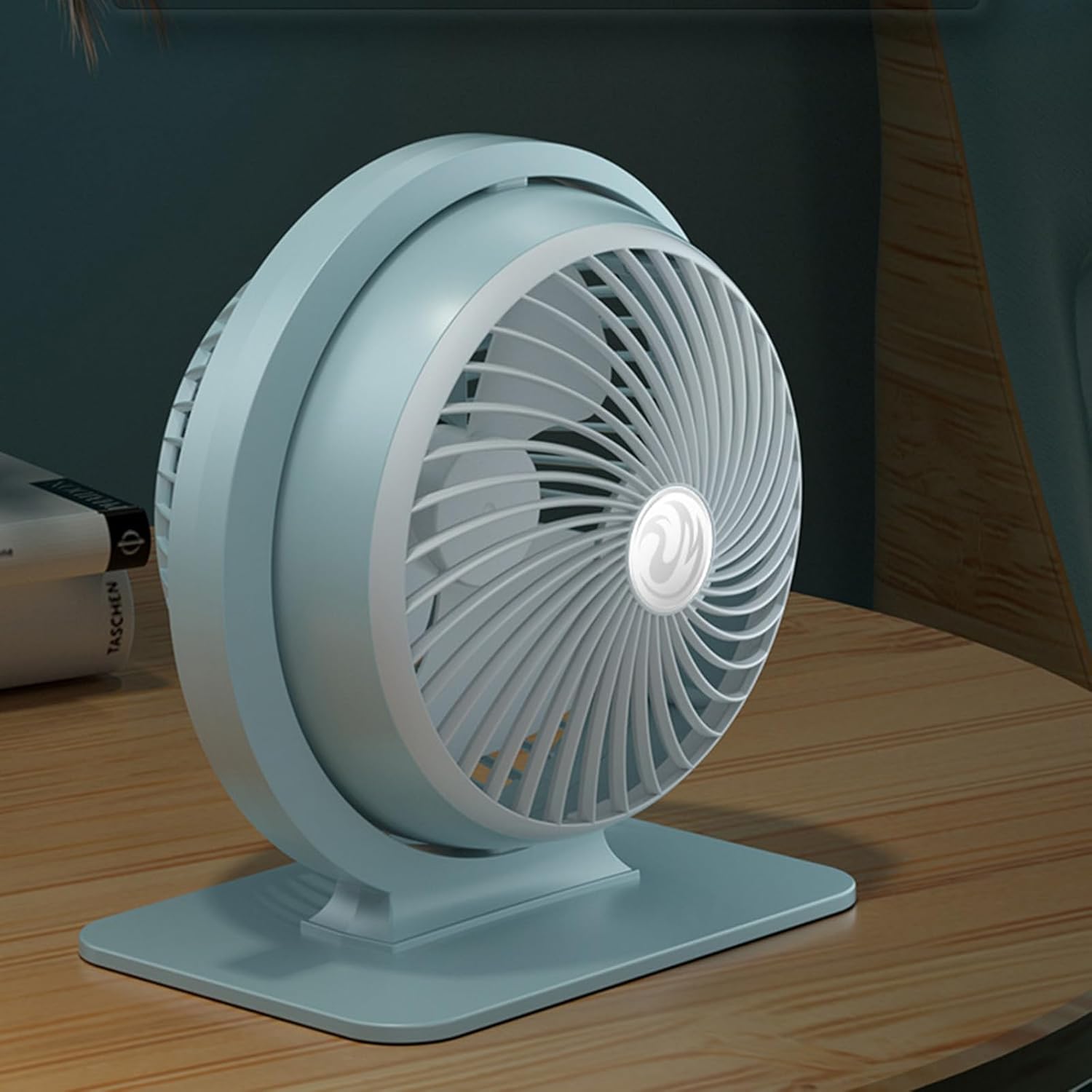 TekOne Mini Ventilatore USB 5W Silenzioso con 3 Velocità, Batteria 800mAh – Design Moderno e Potente