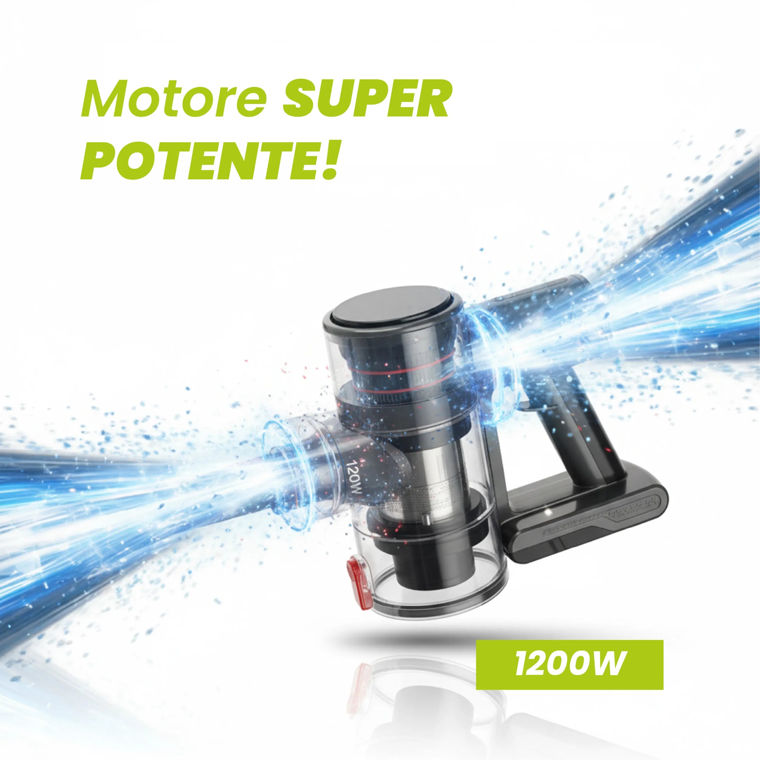 Aspirapolvere Wireless TekOne 3 in 1 con Batteria Ricaricabile - 120W