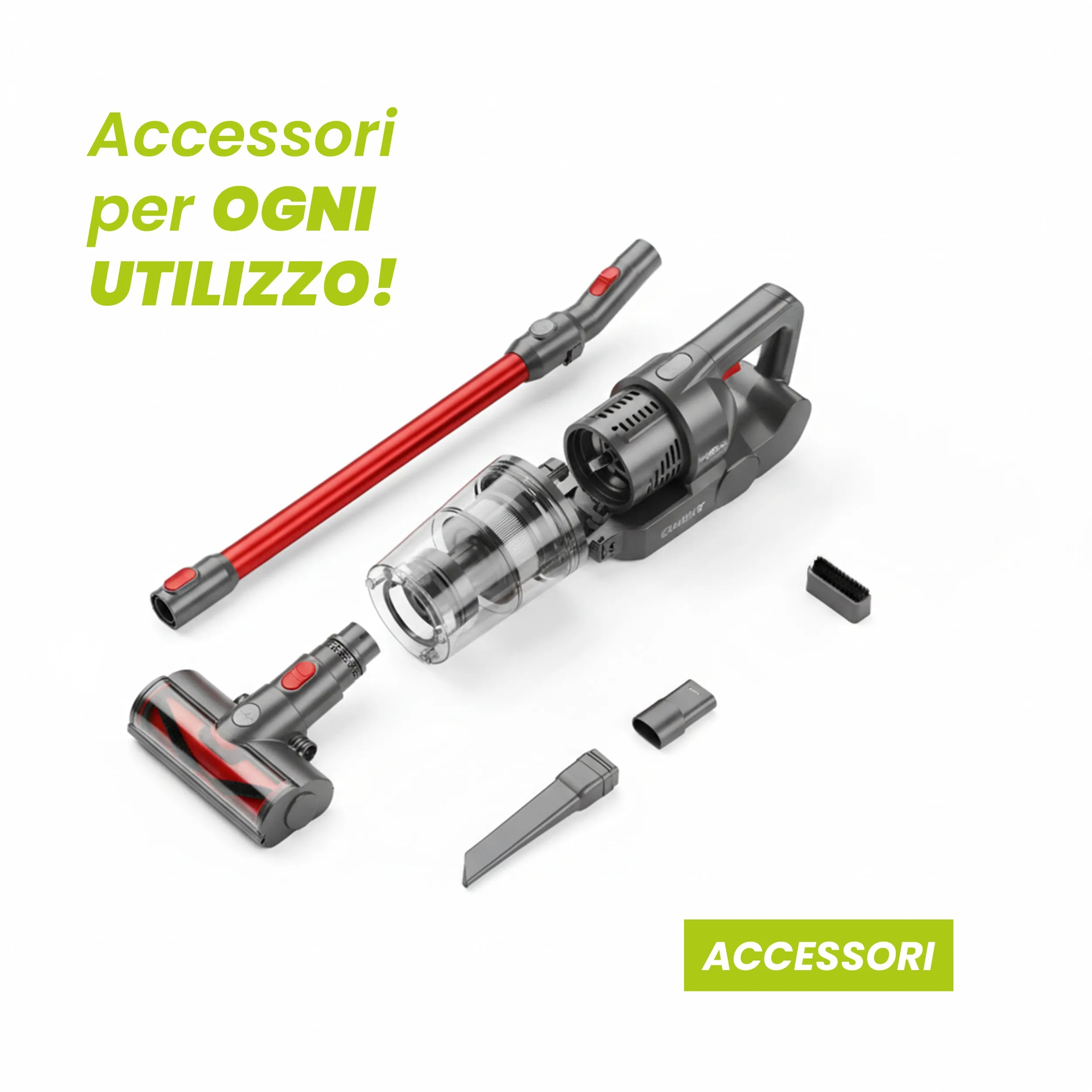 Aspirapolvere Wireless TekOne 3 in 1 con Batteria Ricaricabile - 120W