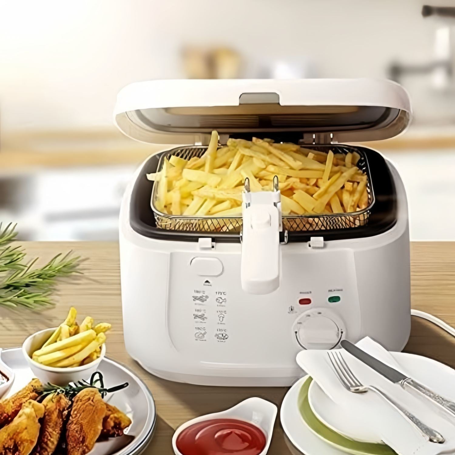 TekOne Friggitrice elettrica 2,5L con termostato regolabile