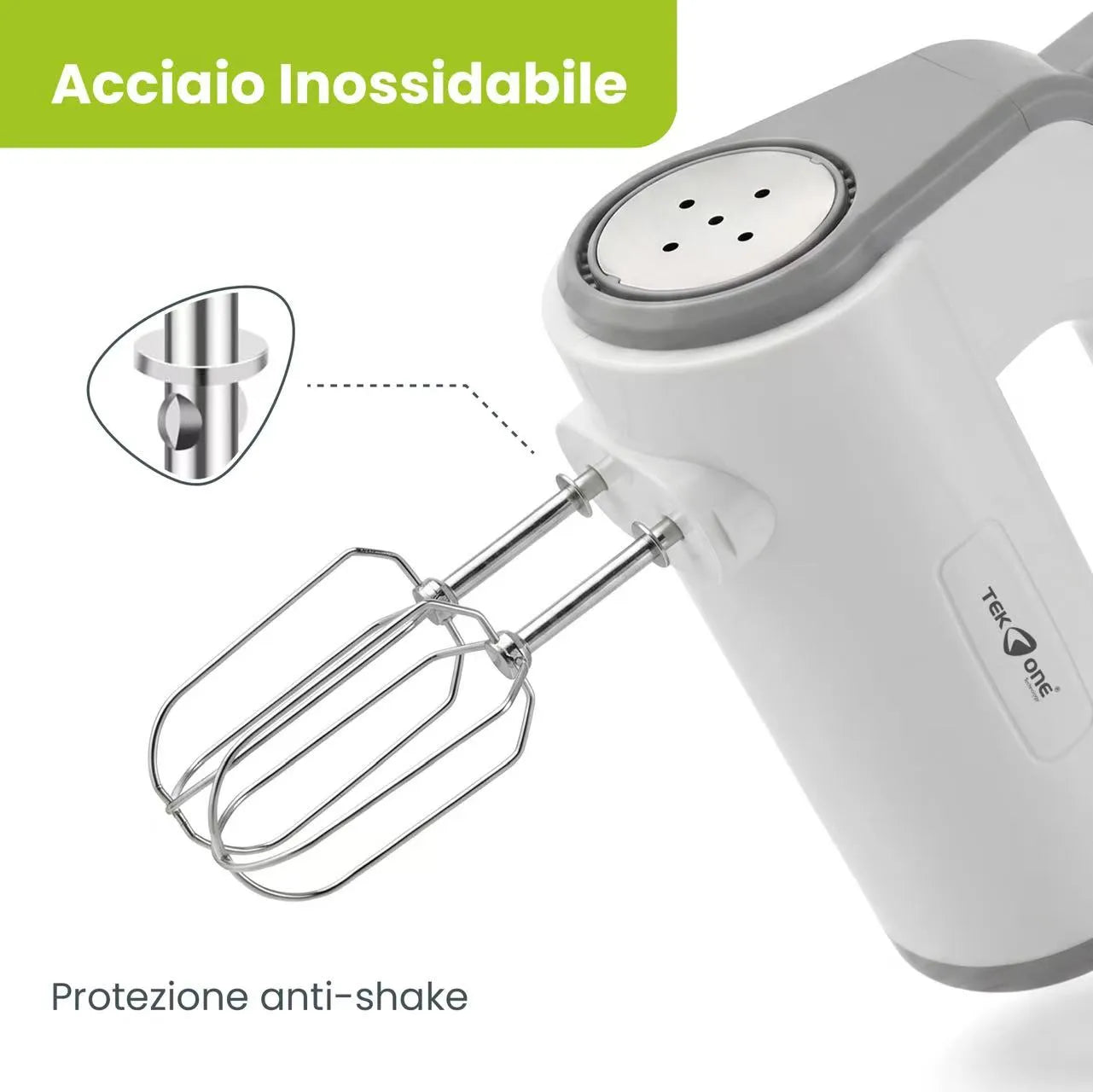 Tekone Sbattitore Elettrico 200W con 5 Velocità Turbo e Accessori