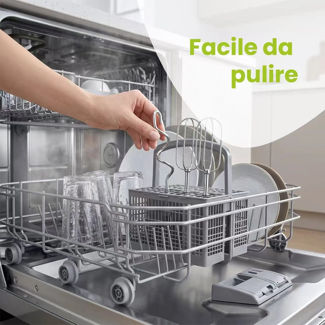 Tekone Sbattitore Elettrico 200W con 5 Velocità Turbo e Accessori